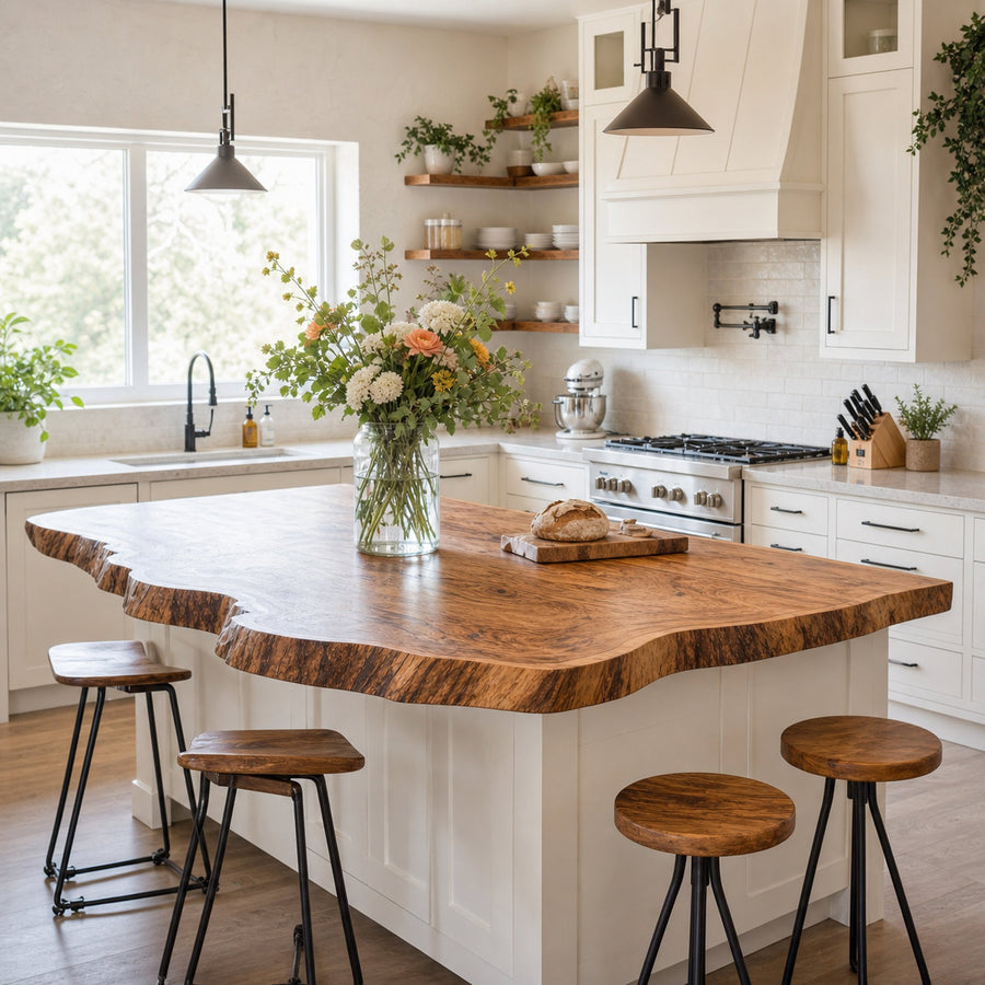Handcrafted Live Edge Tabletop For Dining Room Furniture