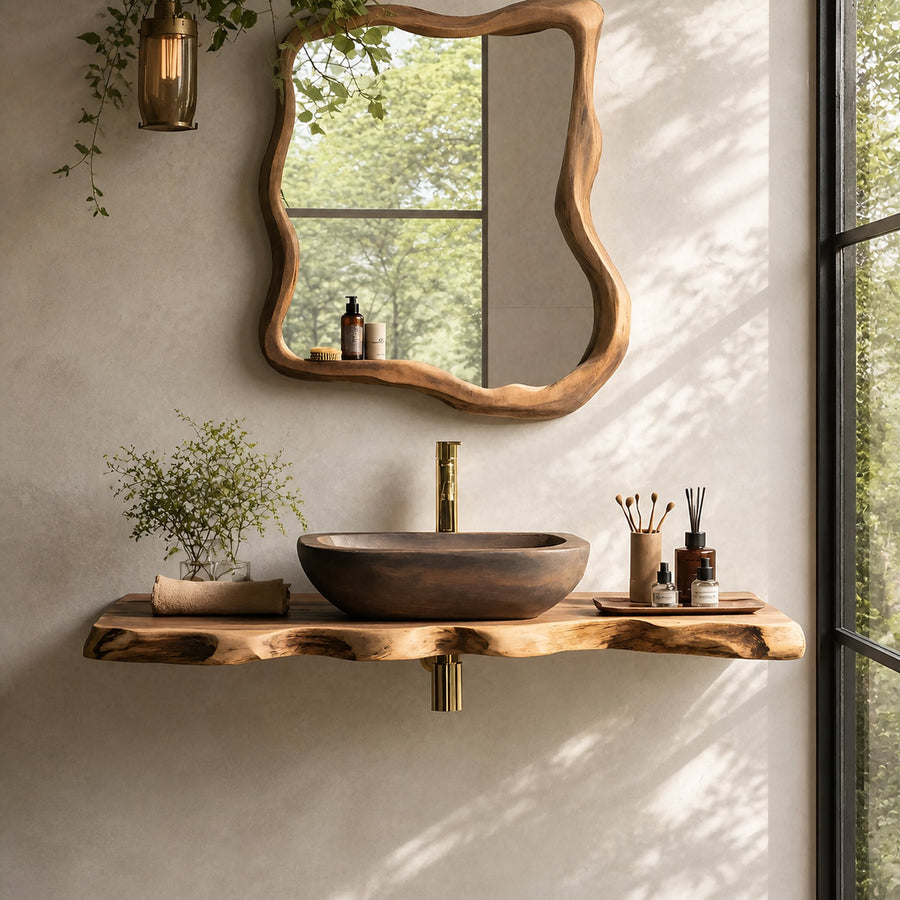 Handcrafted Live Edge Vanity For Compact Bathrooms