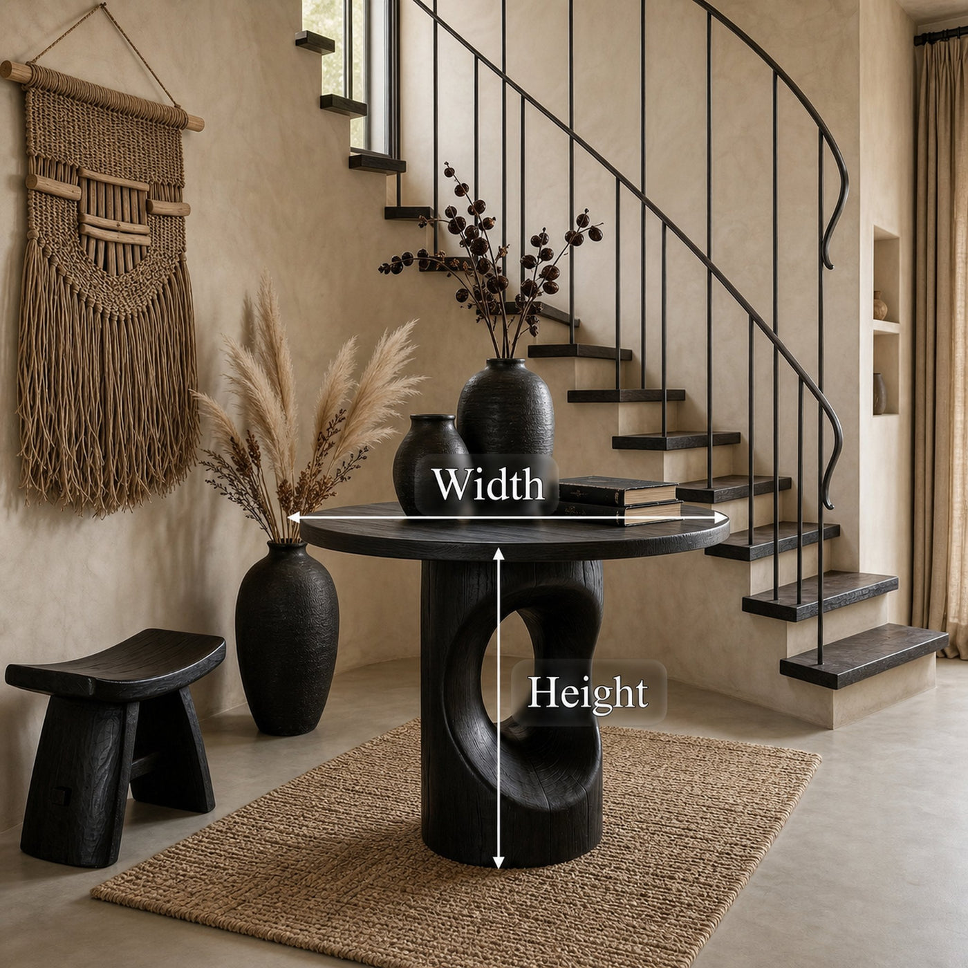 Handcrafted Modern Sculptural Foyer Table For Pedestal Entryway Table - product view 8