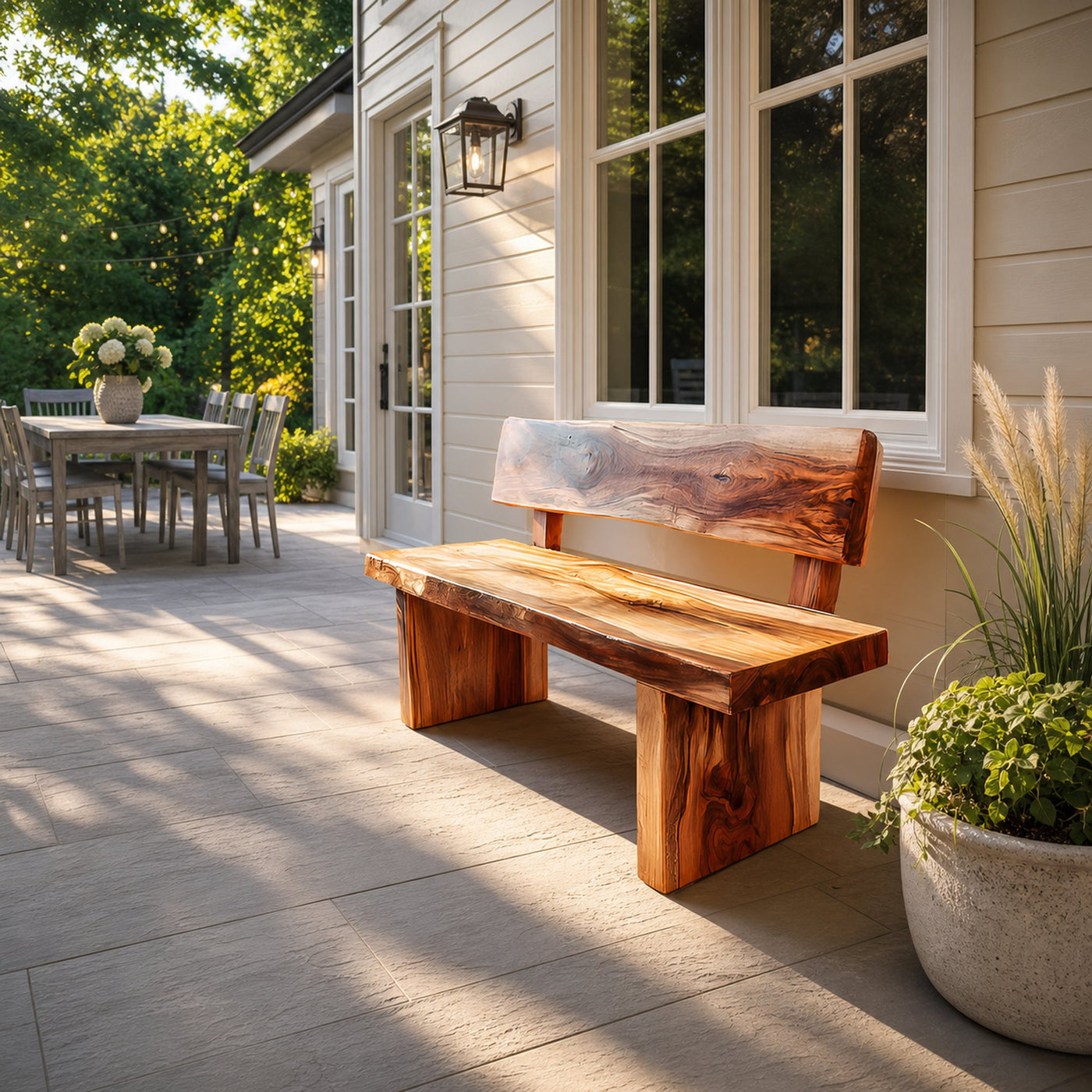 Handcrafted Outdoor Wooden Bench For Garden Or Patio - product view 6