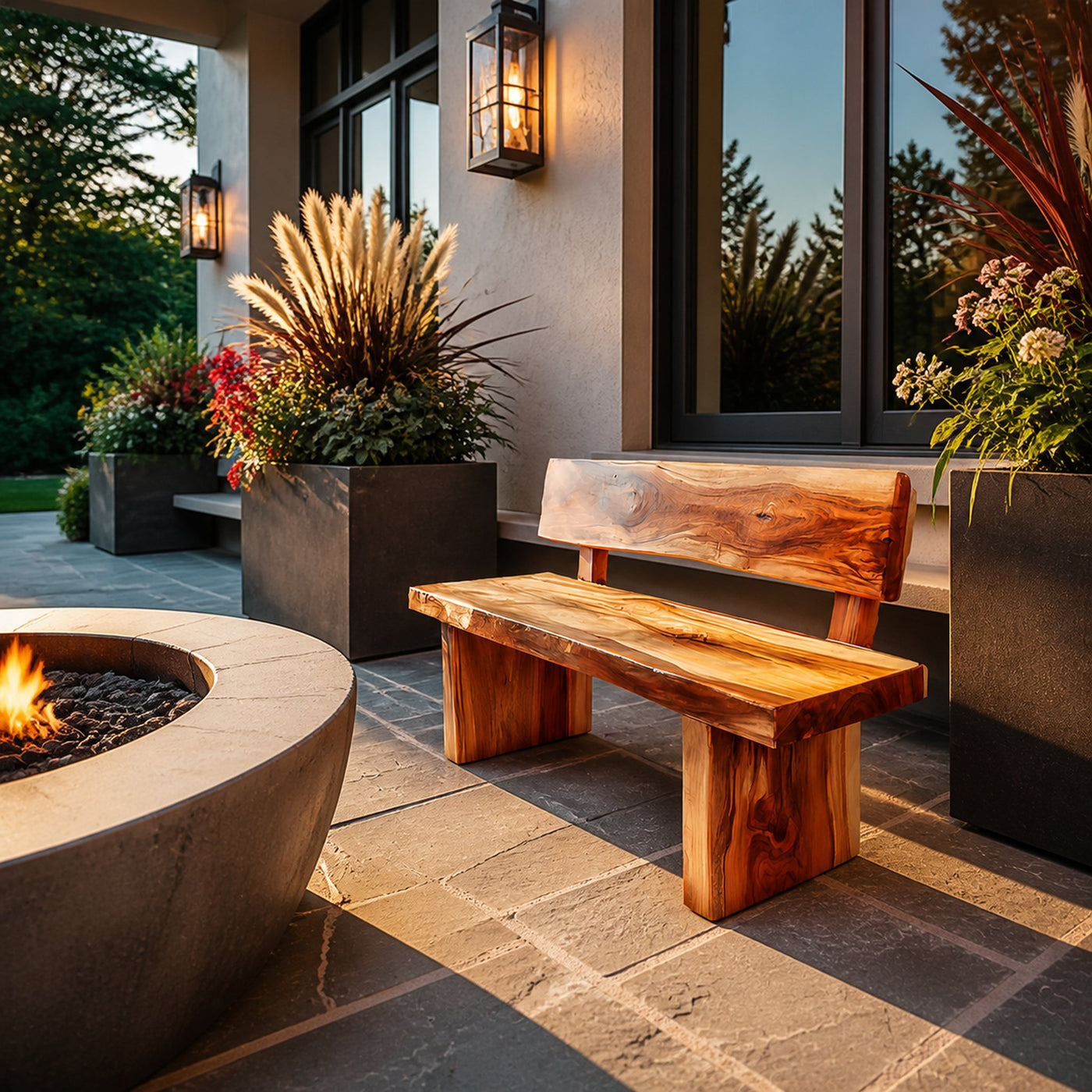 Handcrafted Outdoor Wooden Bench For Garden Or Patio - product view 7