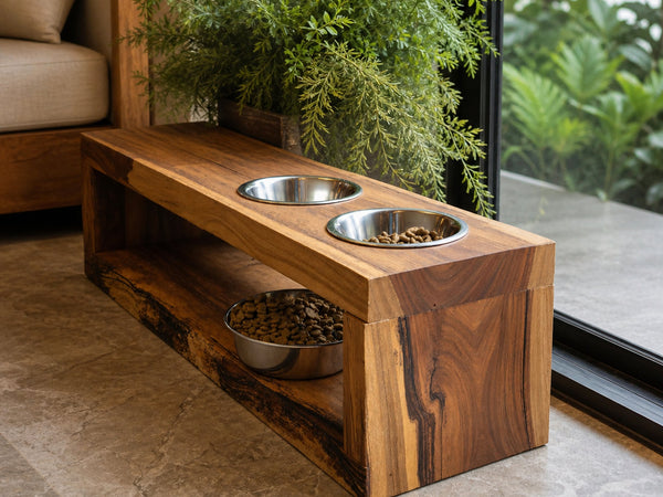 Handcrafted Pet Bowl Holder Elevated Feeding