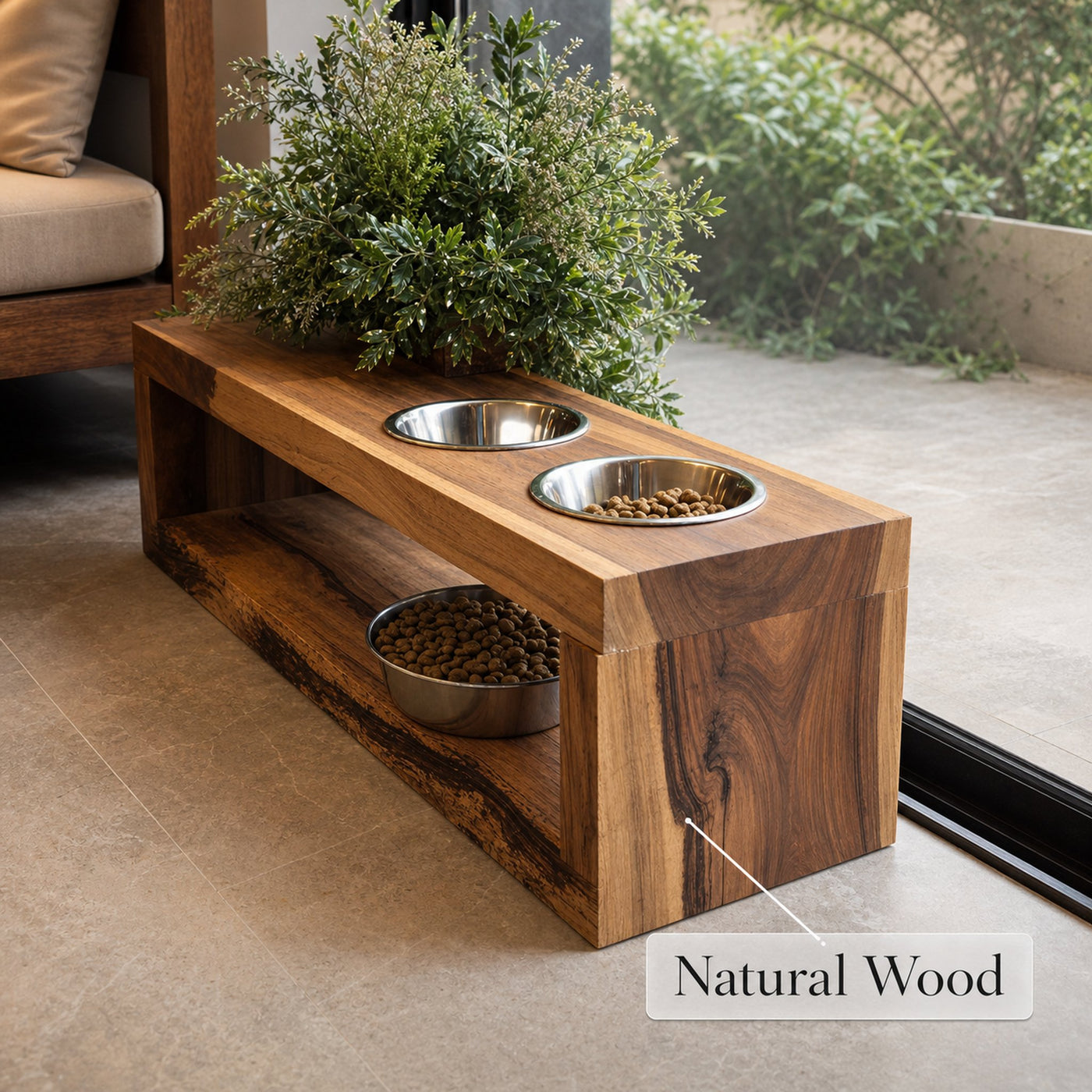 Handcrafted Pet Bowl Holder Elevated Feeding - product view 6