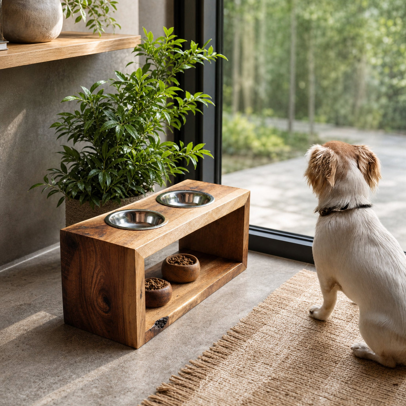 Handcrafted Pet Bowl Holder Pet Food Area