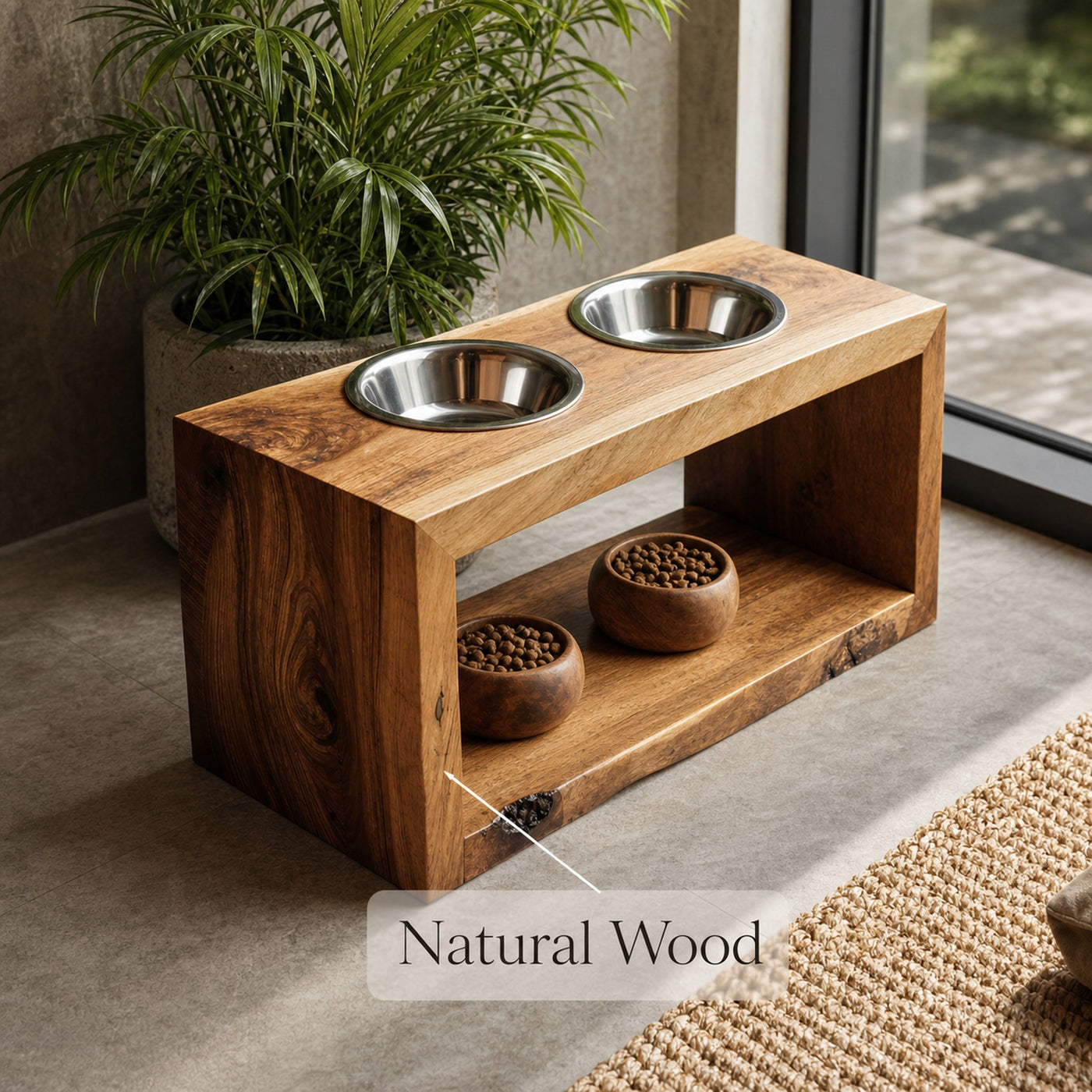 Handcrafted Pet Bowl Holder Pet Food Area - product view 6