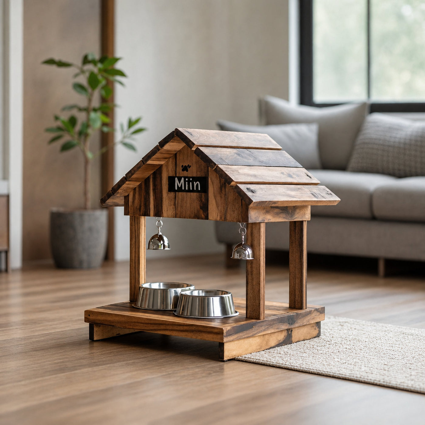 Handcrafted Pet Feeding Station Wooden For Dogs