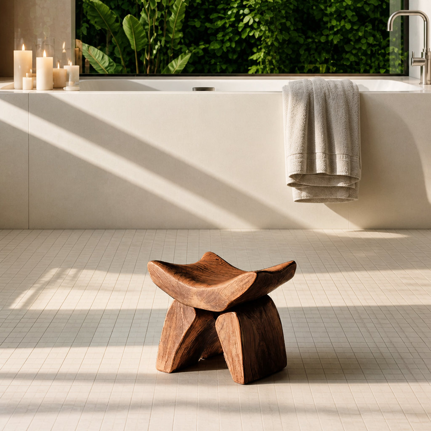 Handcrafted Shower Bench For Spa-Style Bathroom Decor - product view 6