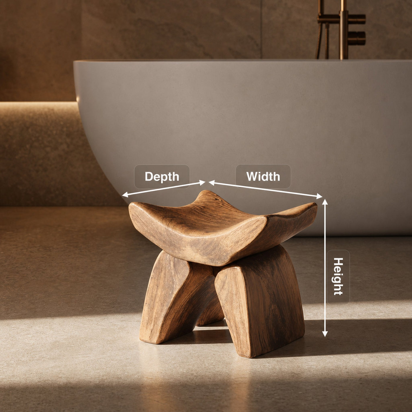 Handcrafted Shower Bench For Spa-Style Bathroom Decor - product view 8