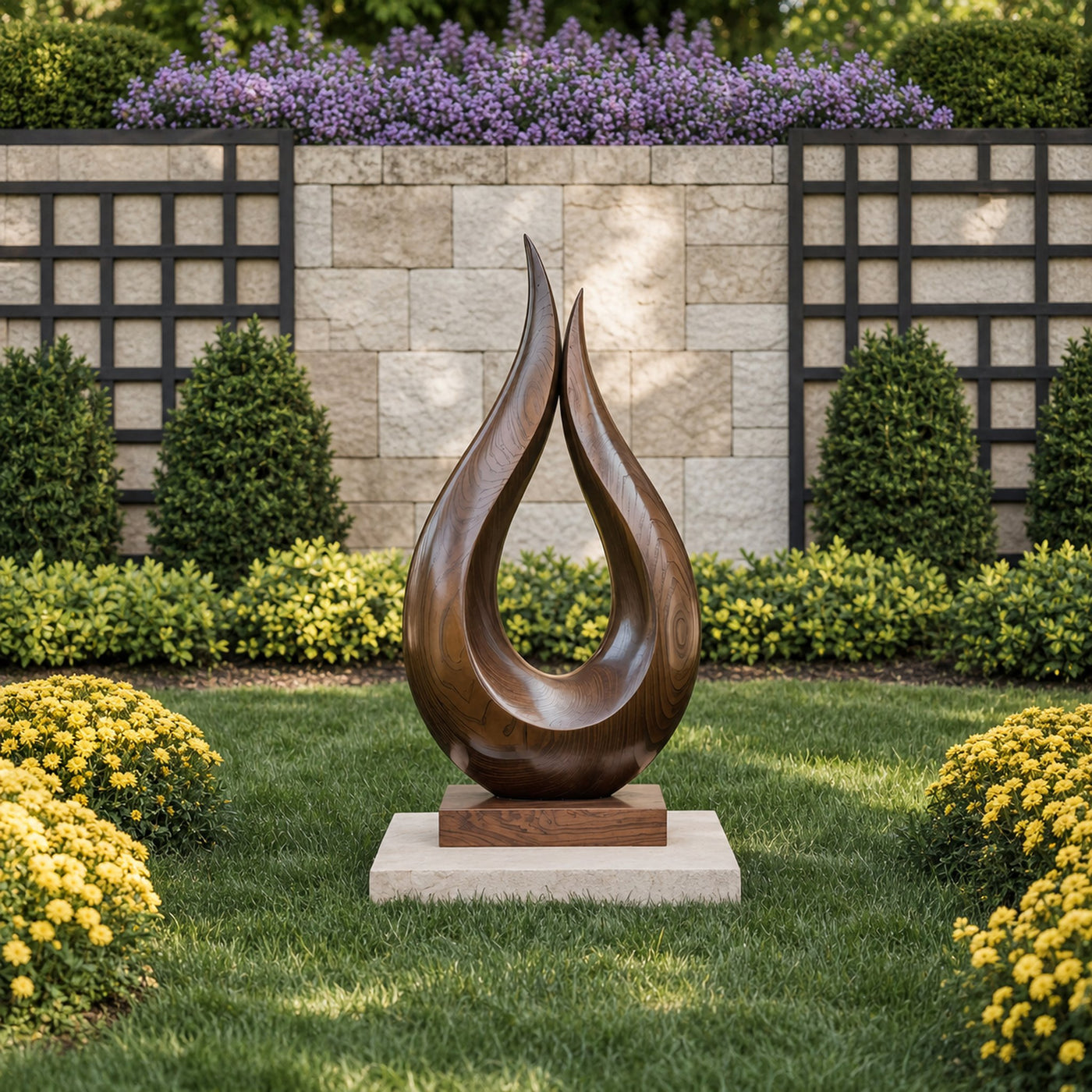 Handcrafted Solid Wood Abstract Decor Sculpture For Contemporary Interiors