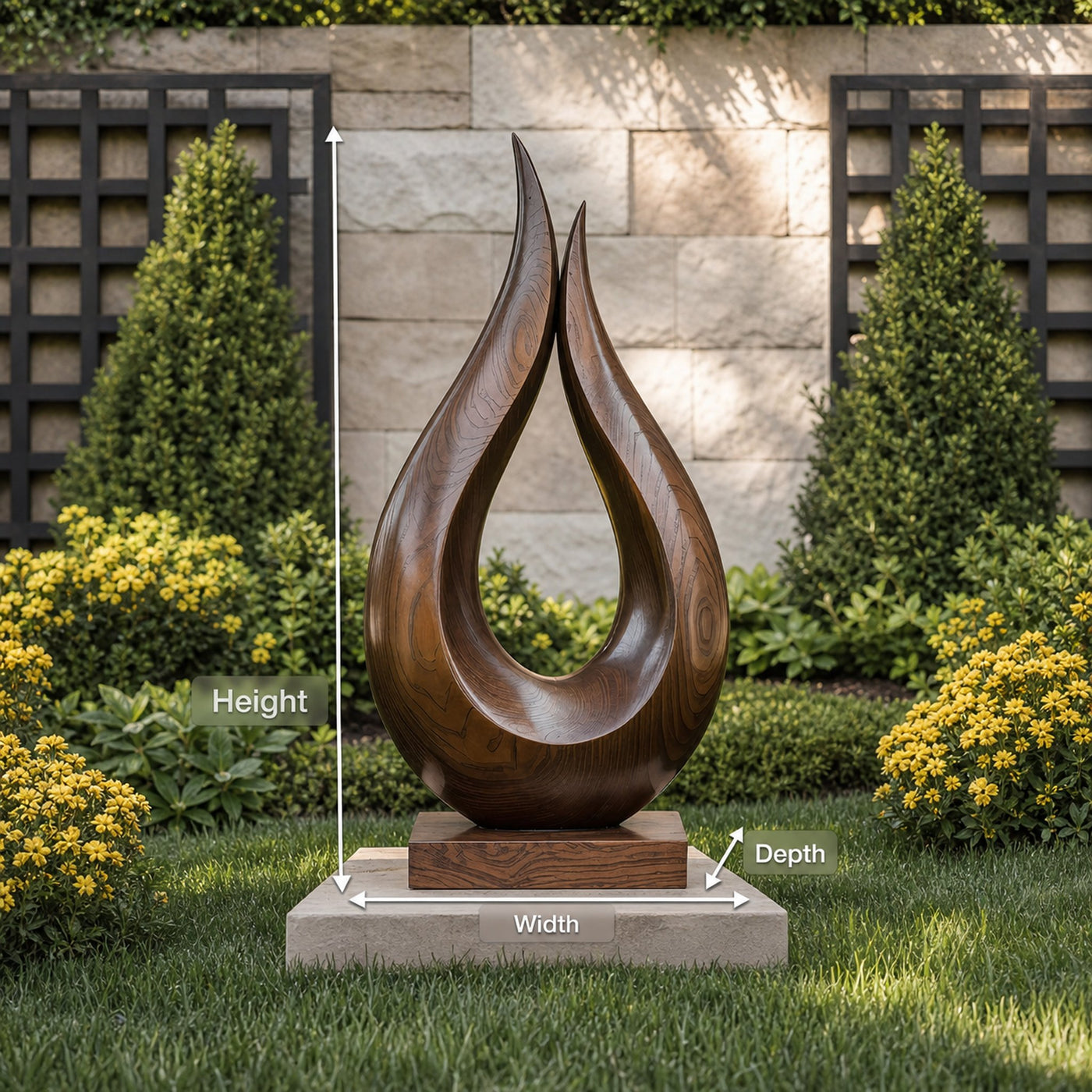 Handcrafted Solid Wood Abstract Decor Sculpture For Contemporary Interiors - product view 8