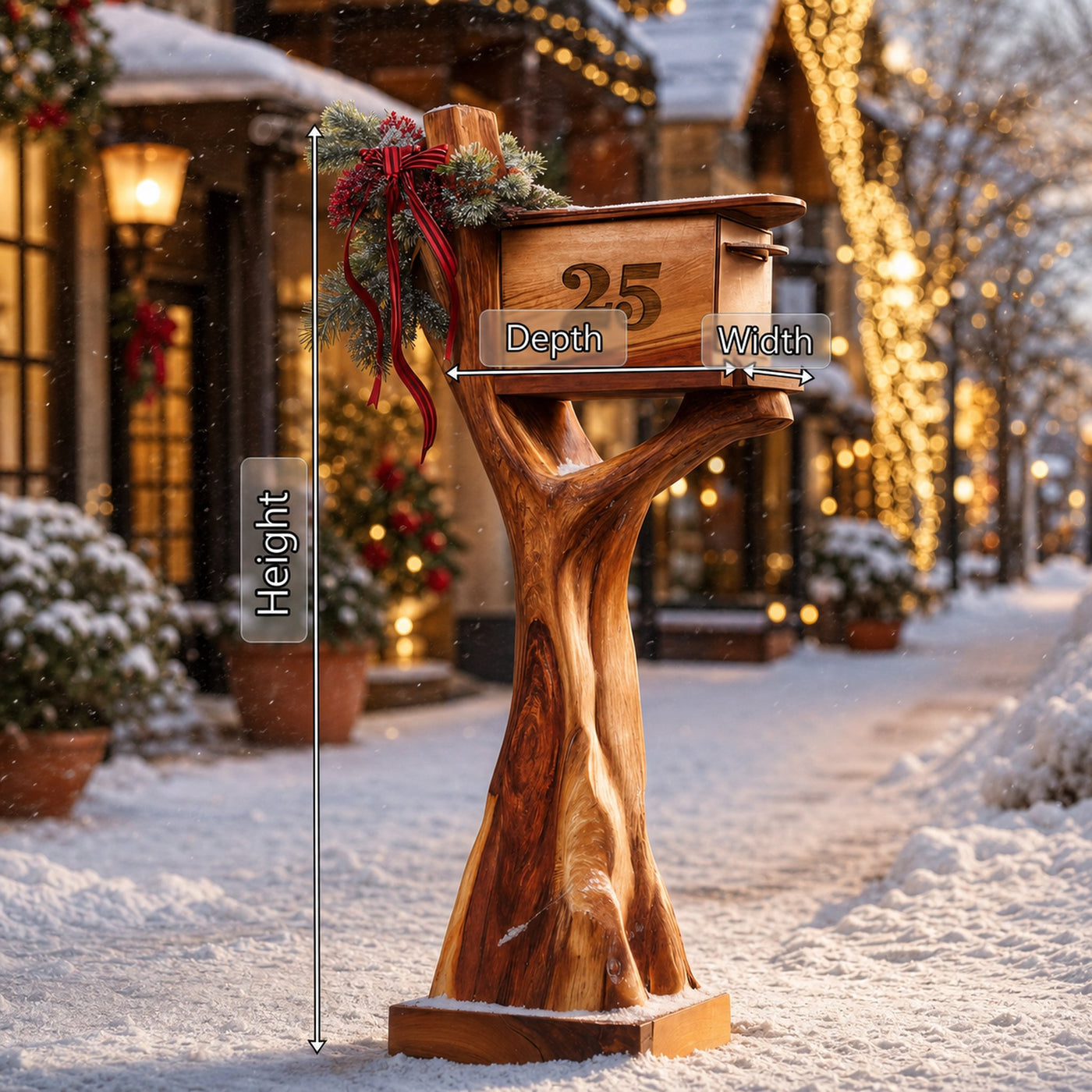 Handcrafted Solid Wood Sculpture Mailbox For Outdoor Furniture Style - product view 6