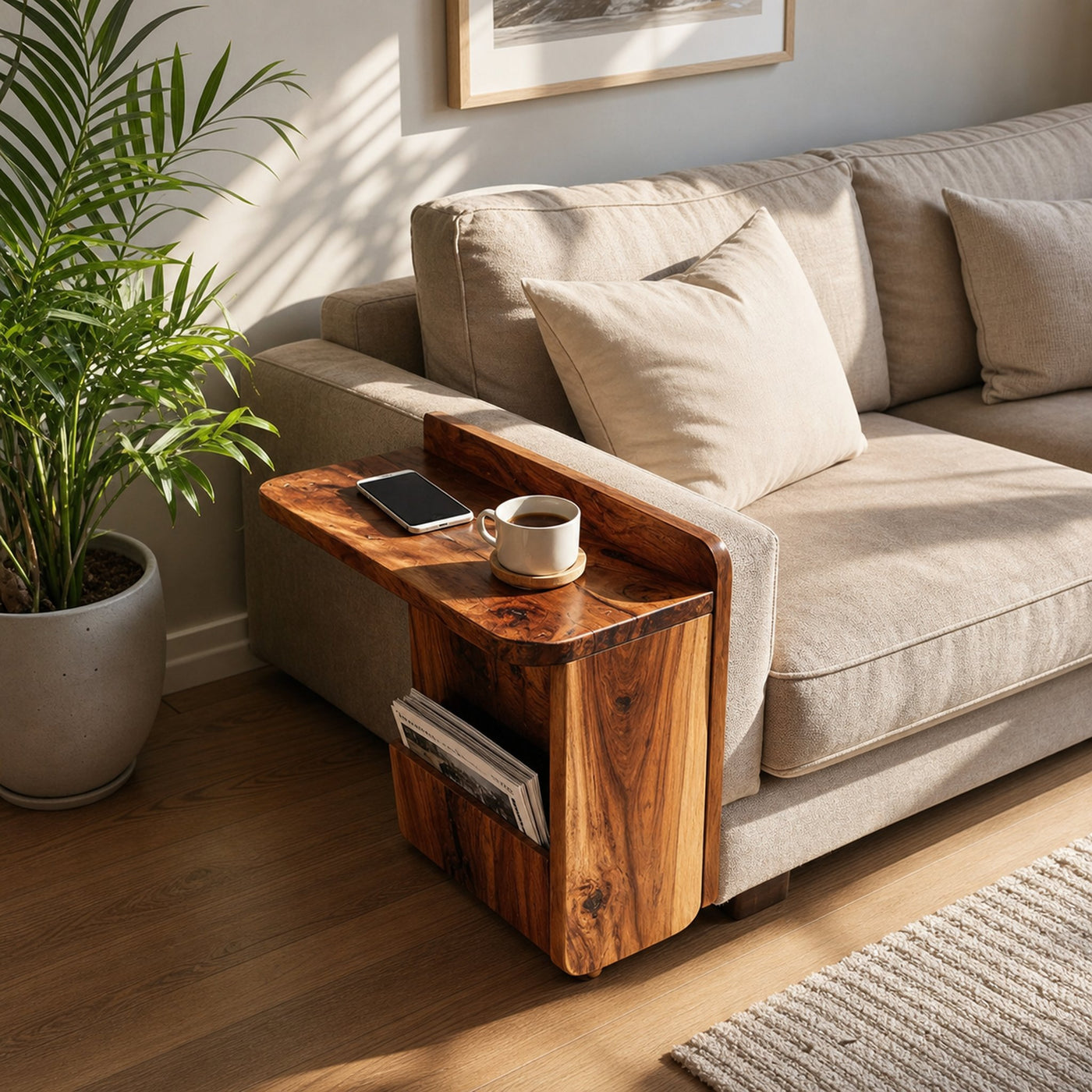 Handcrafted Solid Wood Side Table For Furniture Decor - product view 6