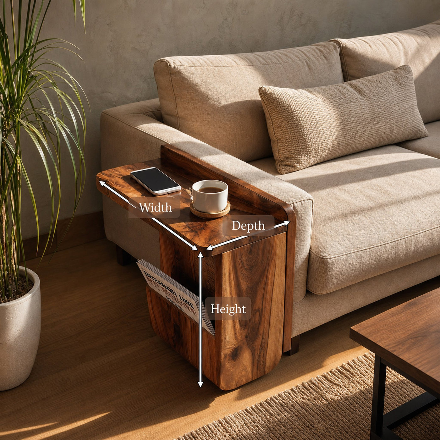 Handcrafted Solid Wood Side Table For Furniture Decor - product view 8