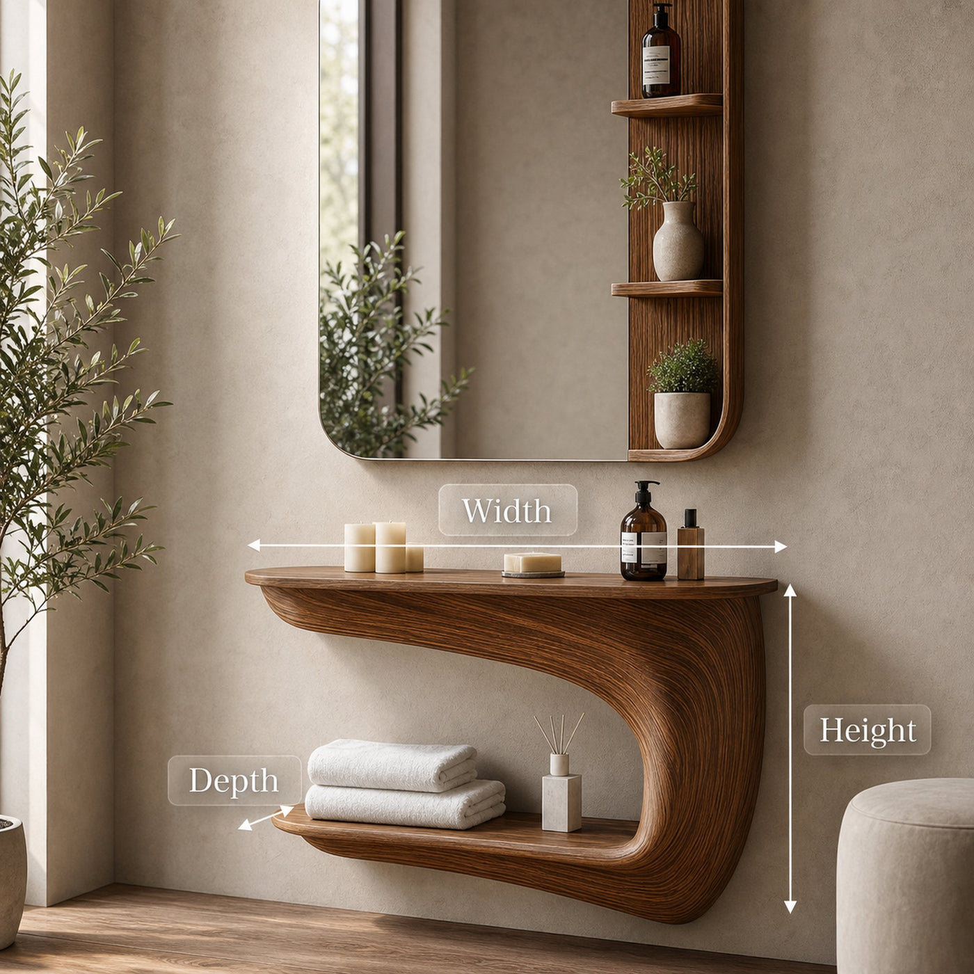 Handcrafted Solid Wood Vanity for Bedroom Furniture Decor - product view 6