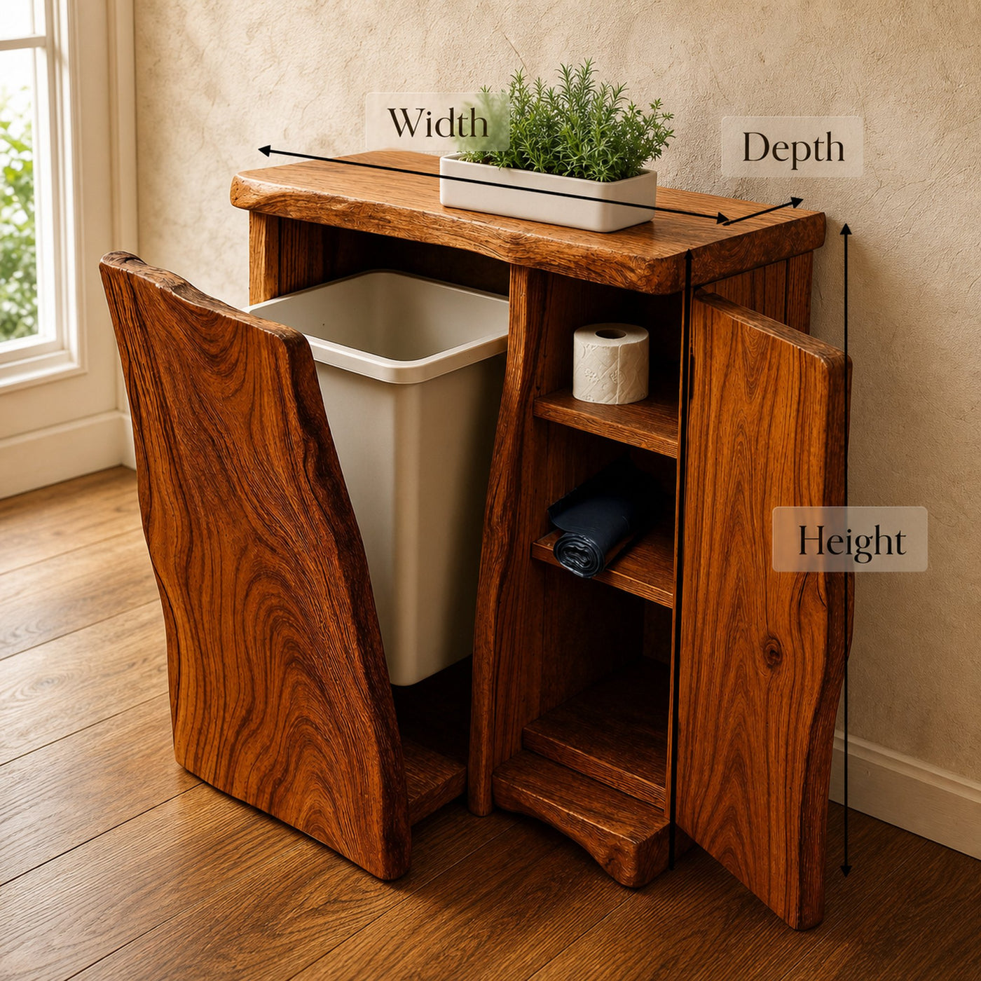 Handcrafted Tilt Out Trash Bin Cabinet For Kitchen Use - product view 6