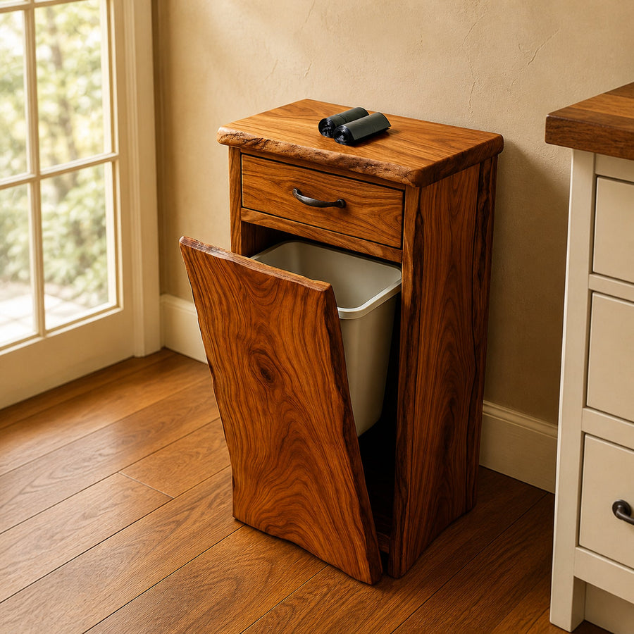 Handcrafted Tilt Out Trash Can Furniture For Kitchen Storage