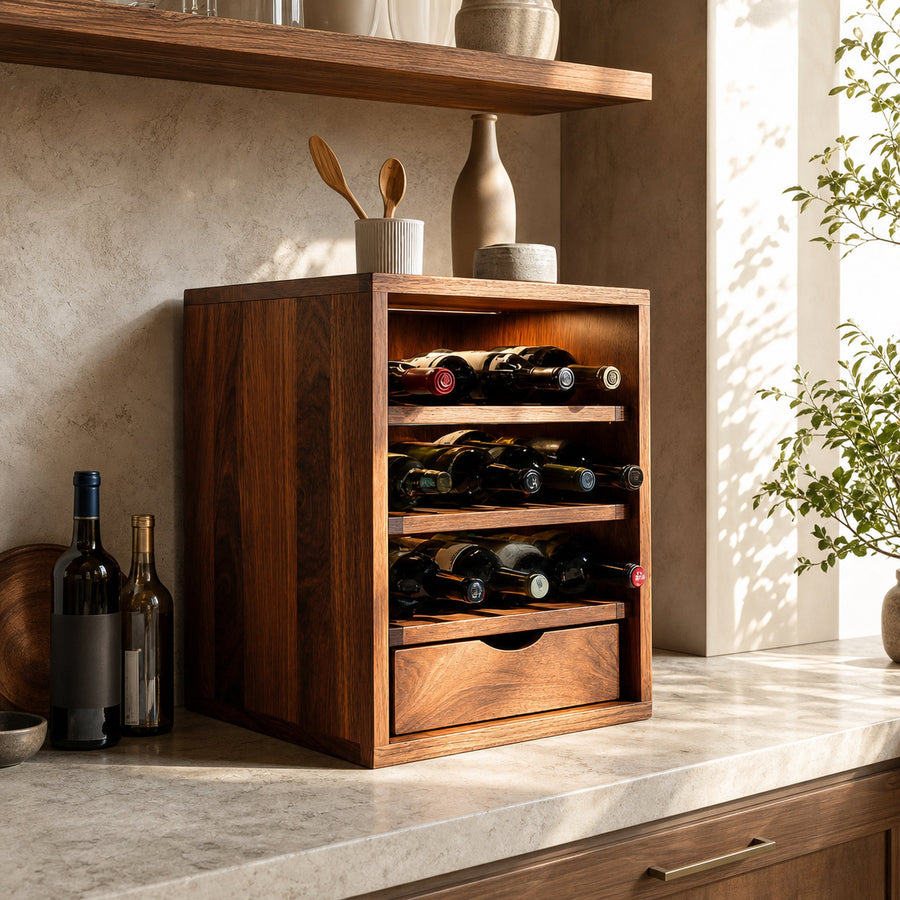 Handcrafted Wine Cabinet With Drawer For Kitchen Or Bar