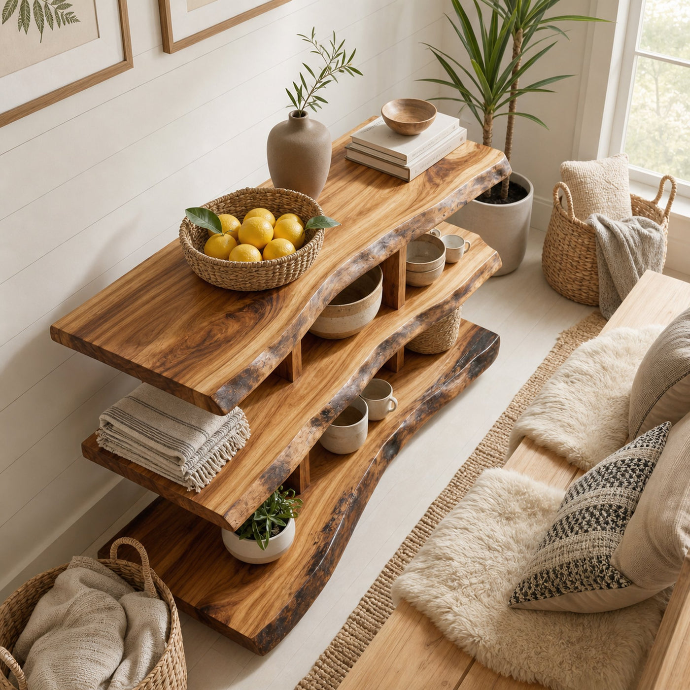 Handcrafted Wood Bookshelf For Bedroom Storage And Furniture Decor - product view 6