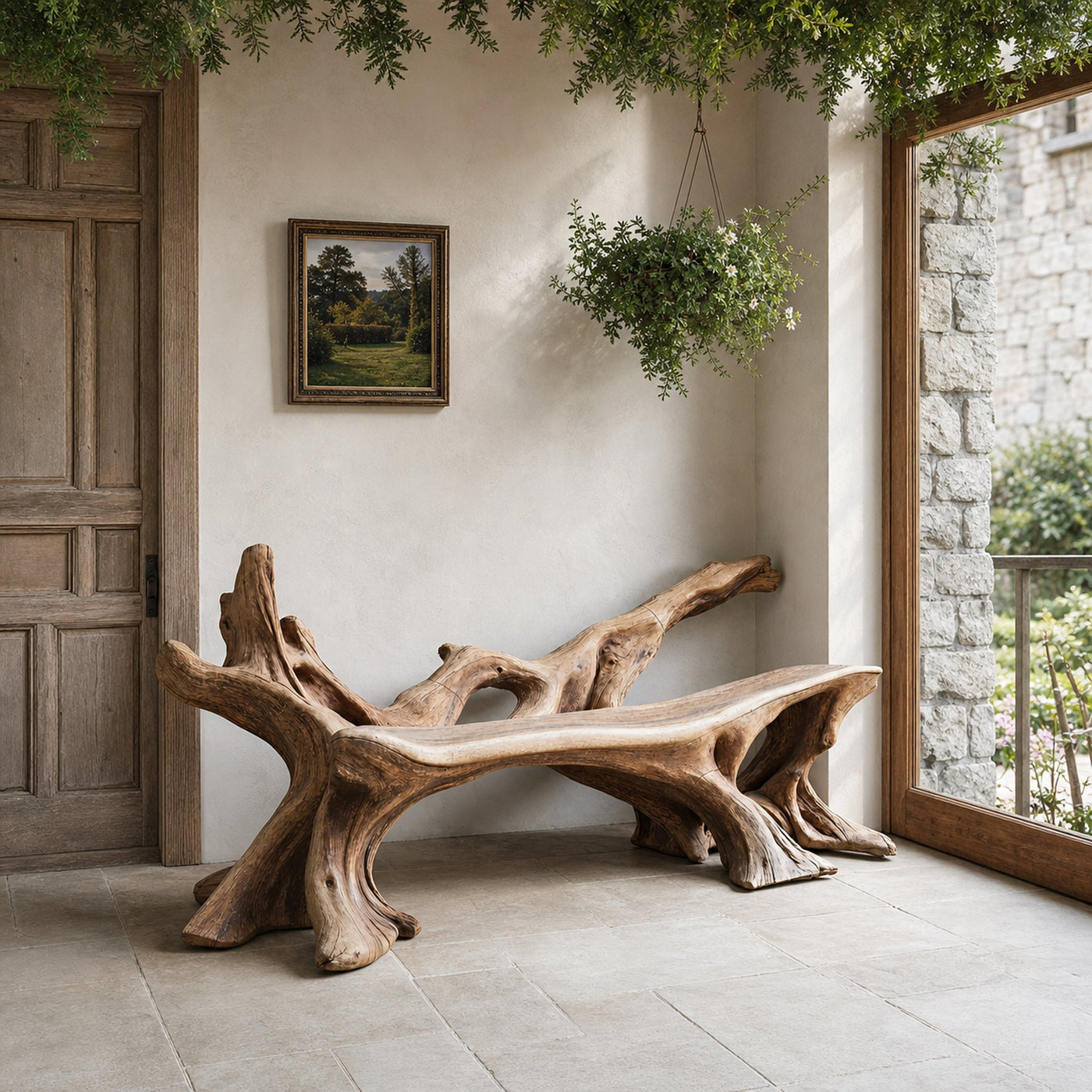 Handcrafted Wooden Bench Outdoor Seating For Durable Patios