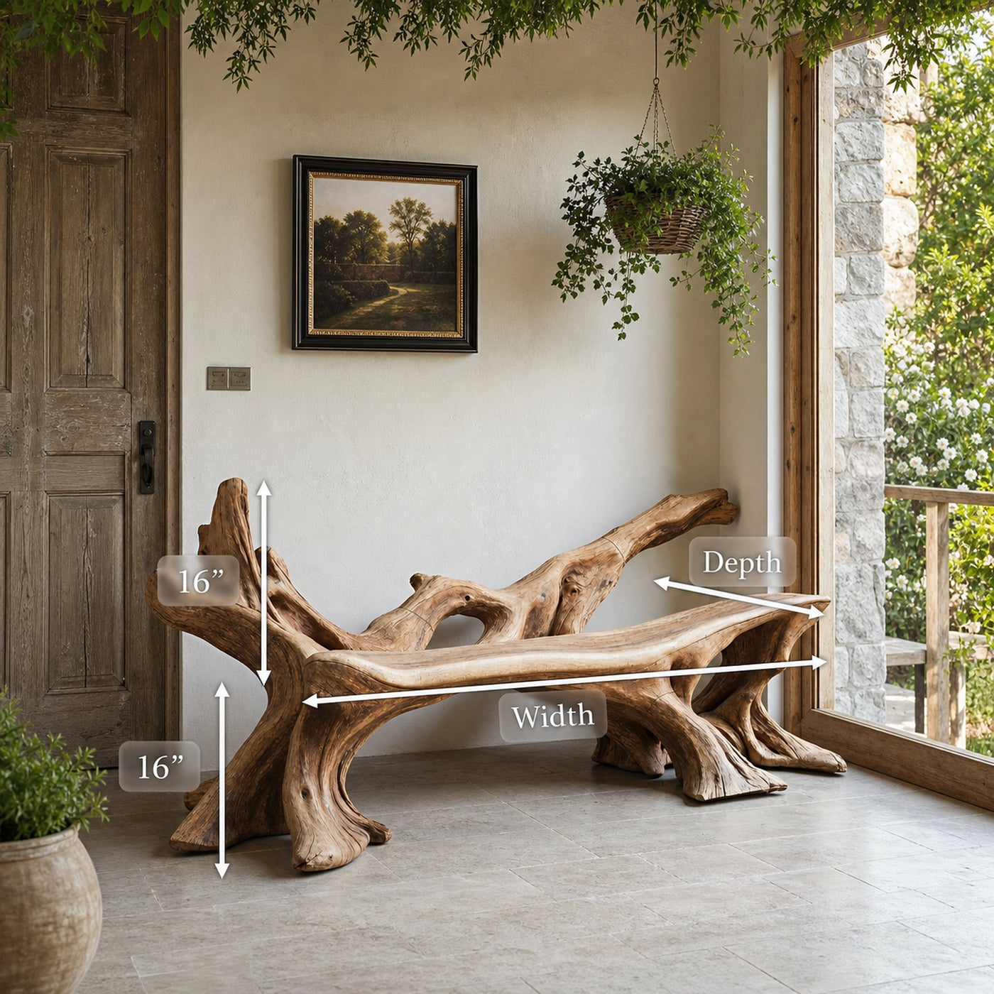 Handcrafted Wooden Bench Outdoor Seating For Durable Patios - product view 8