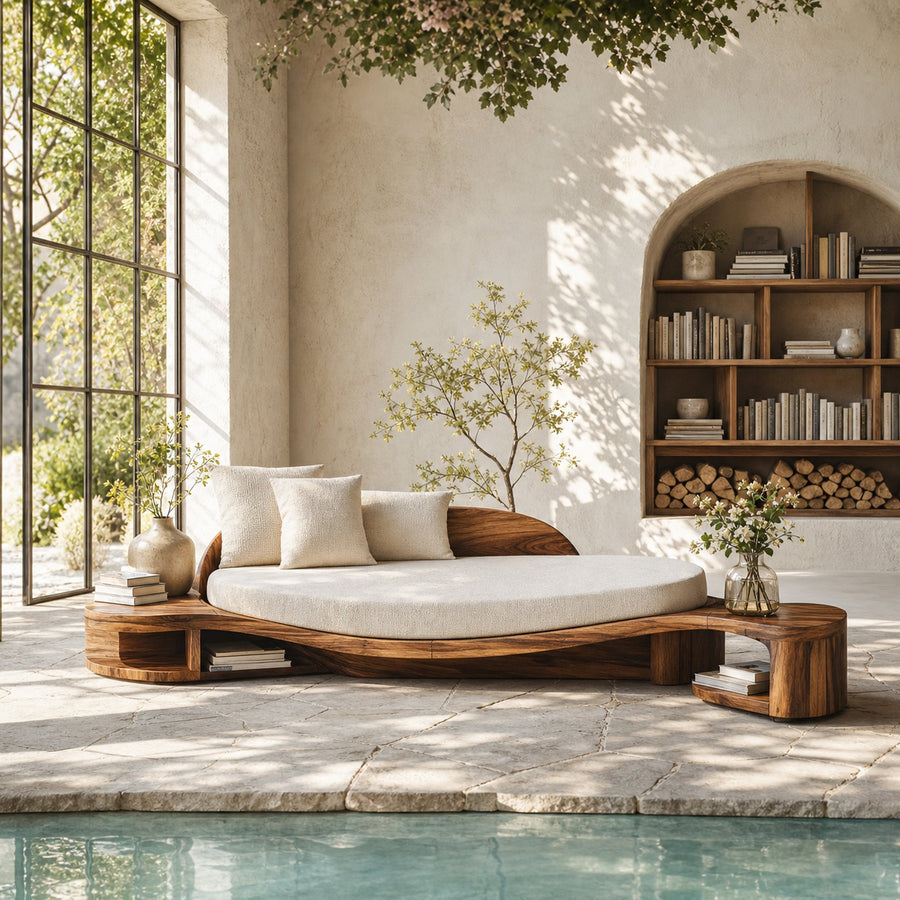 Handcrafted Wooden Daybed For Classic Bedroom Furniture Design