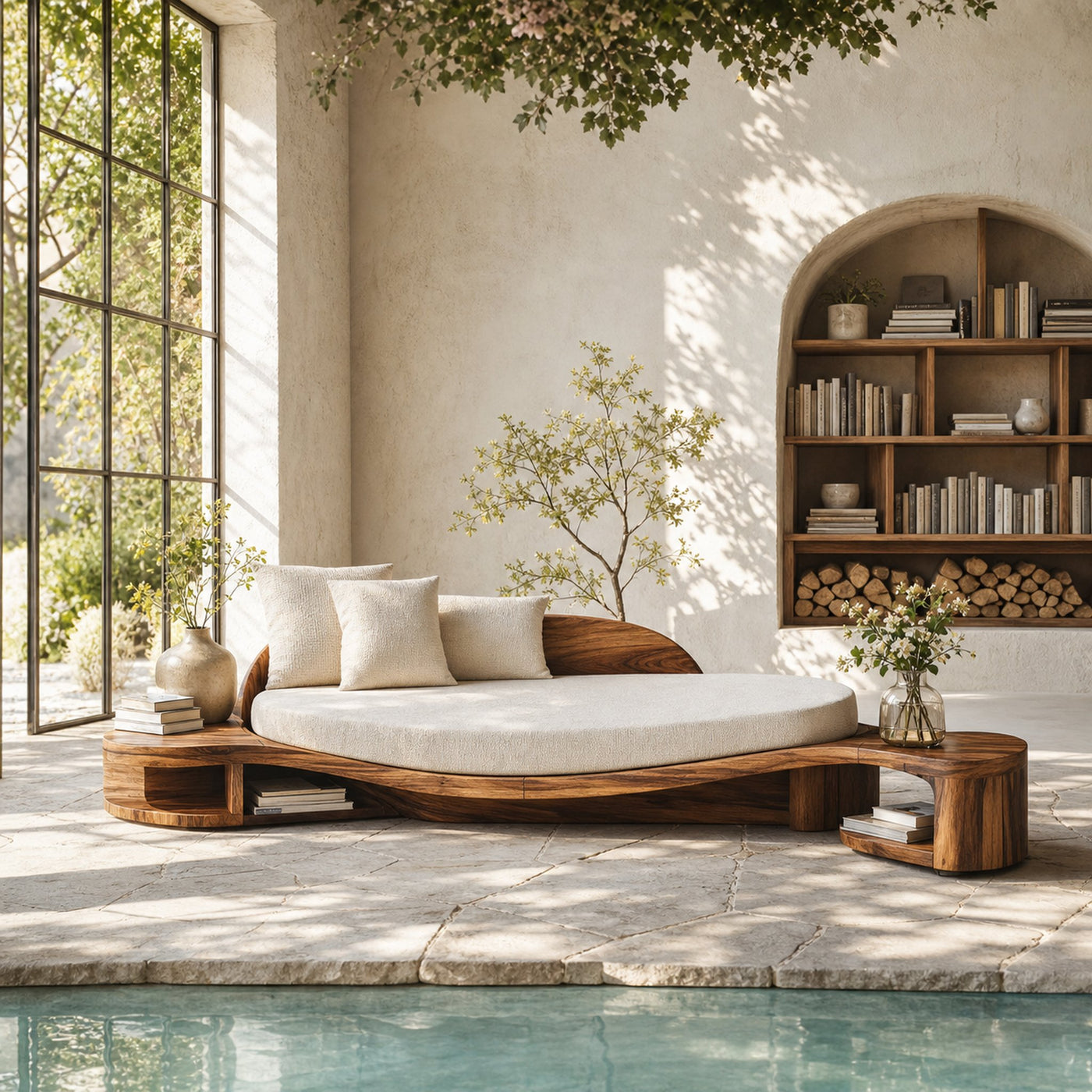 Handcrafted Wooden Daybed For Classic Bedroom Furniture Design