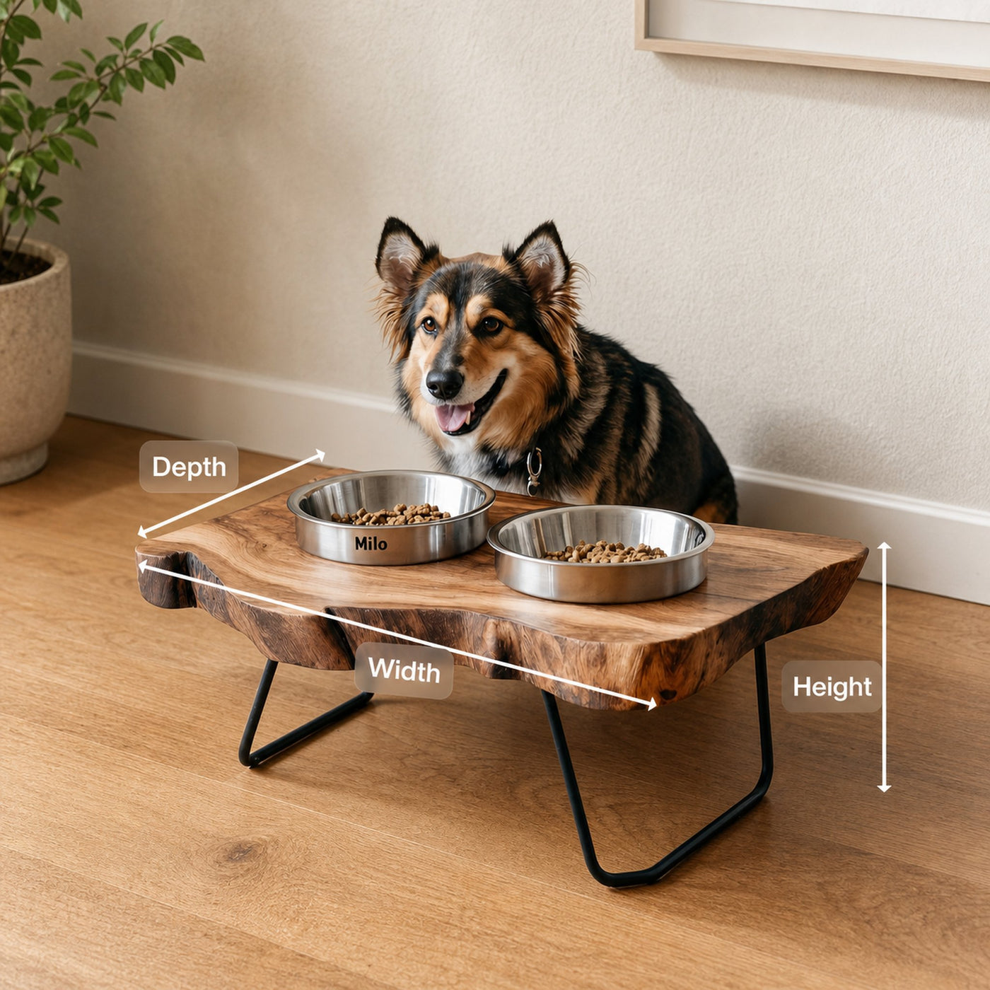 Handcrafted Wooden Dog Bowl Feeder For Pet Owners - product view 7