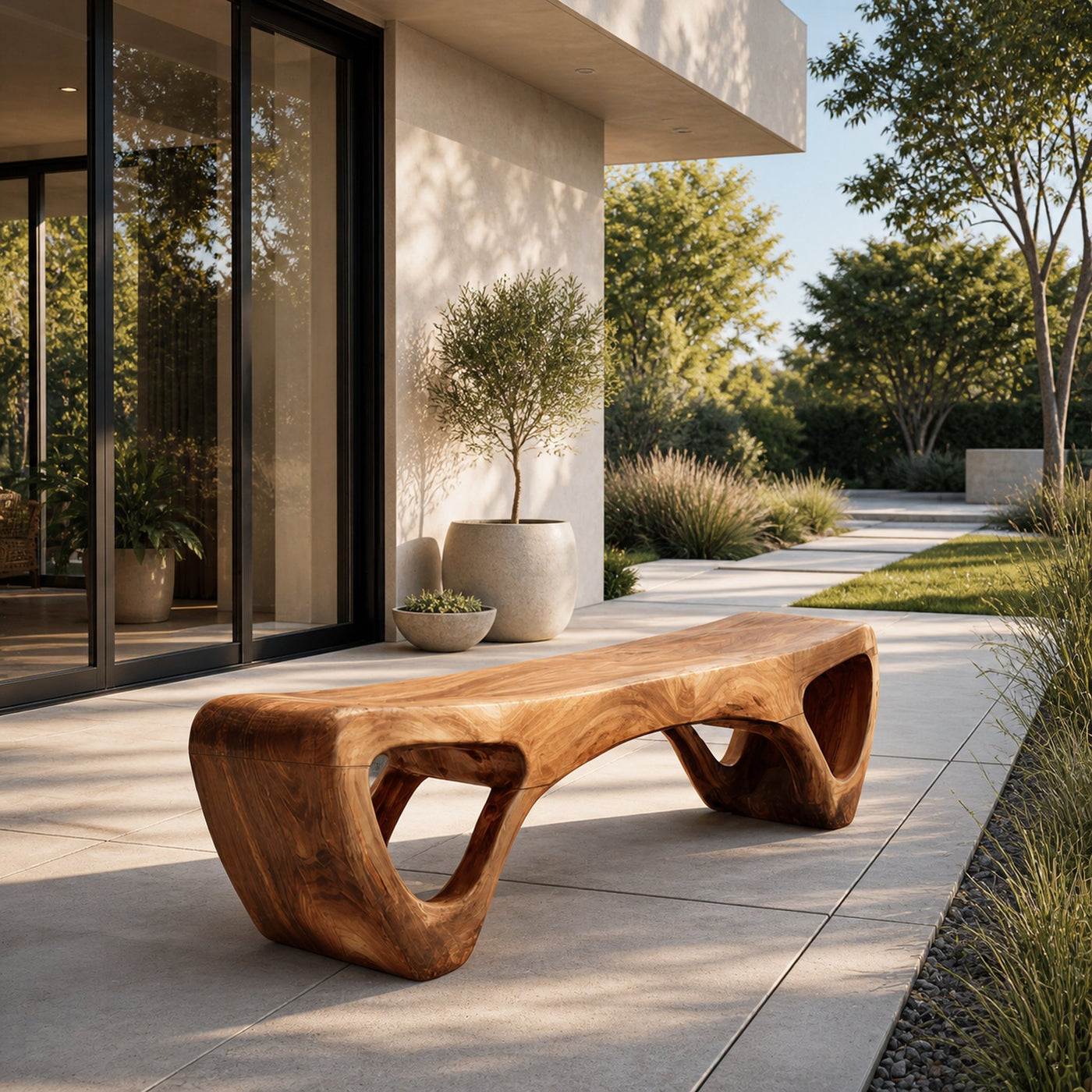 Handcrafted Wooden Garden Bench For Outdoor Lounge Area - product view 6
