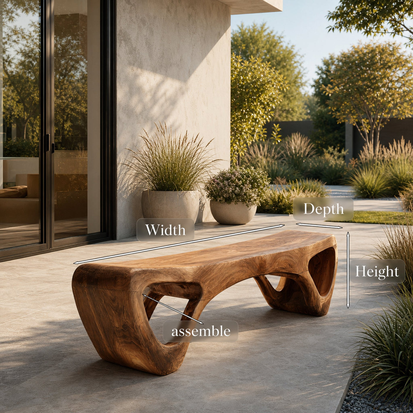 Handcrafted Wooden Garden Bench For Outdoor Lounge Area - product view 8