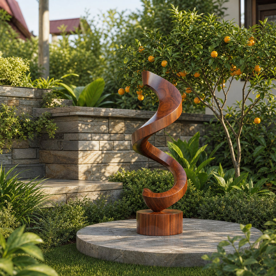 Handcrafted Wooden Sculpture For Garden Art Decor