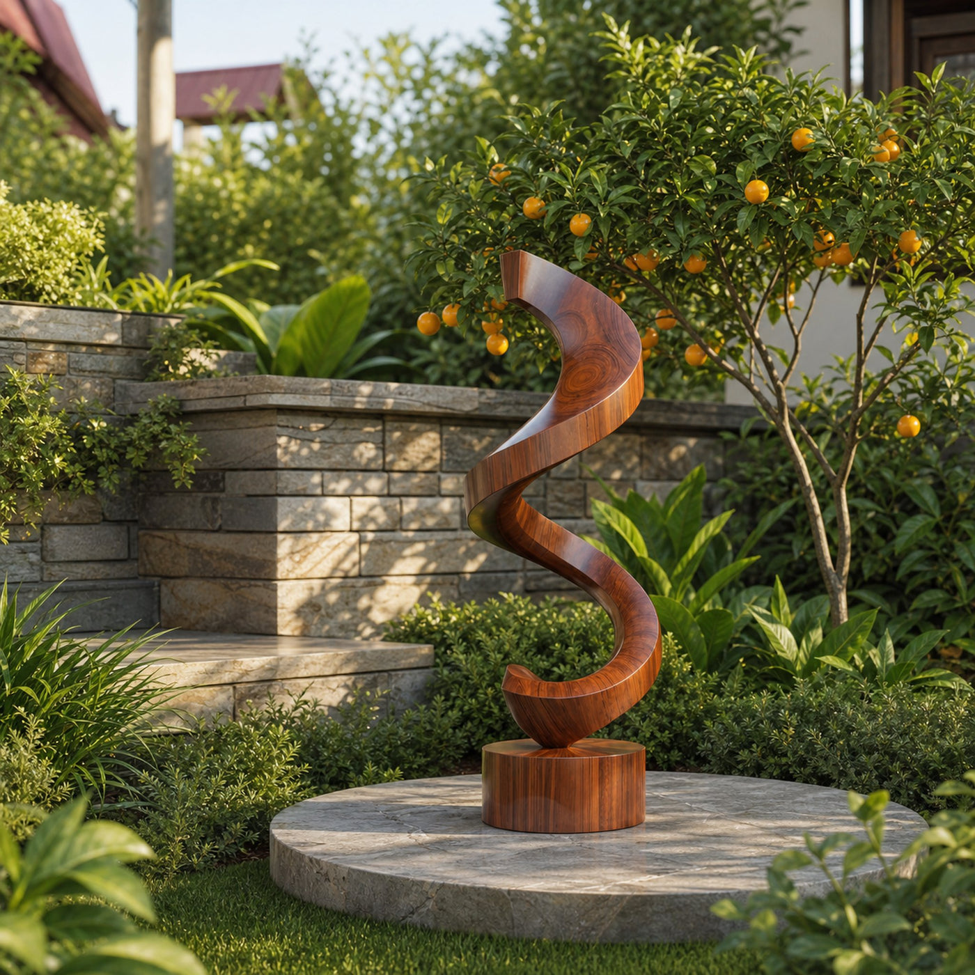 Handcrafted Wooden Sculpture For Garden Art Decor