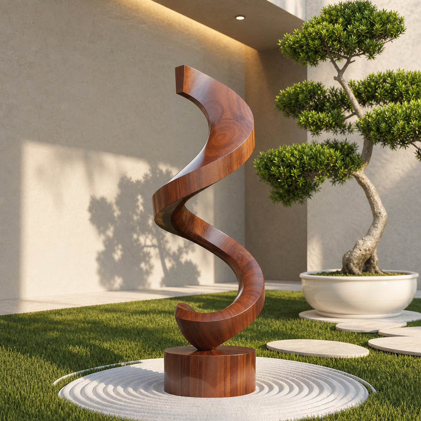 Handcrafted Wooden Sculpture For Garden Art Decor - product view 6