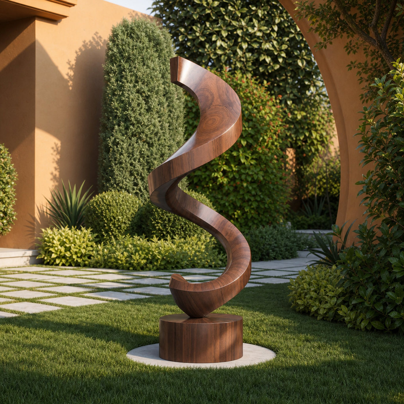 Handcrafted Wooden Sculpture For Garden Art Decor - product view 7