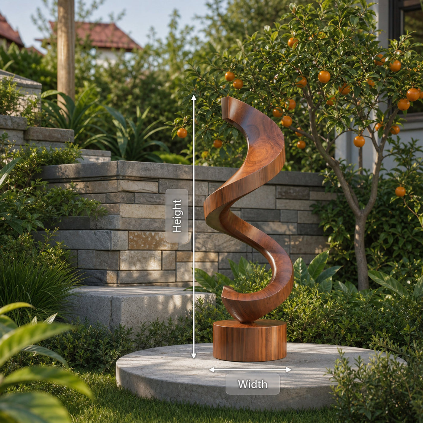Handcrafted Wooden Sculpture For Garden Art Decor - product view 8