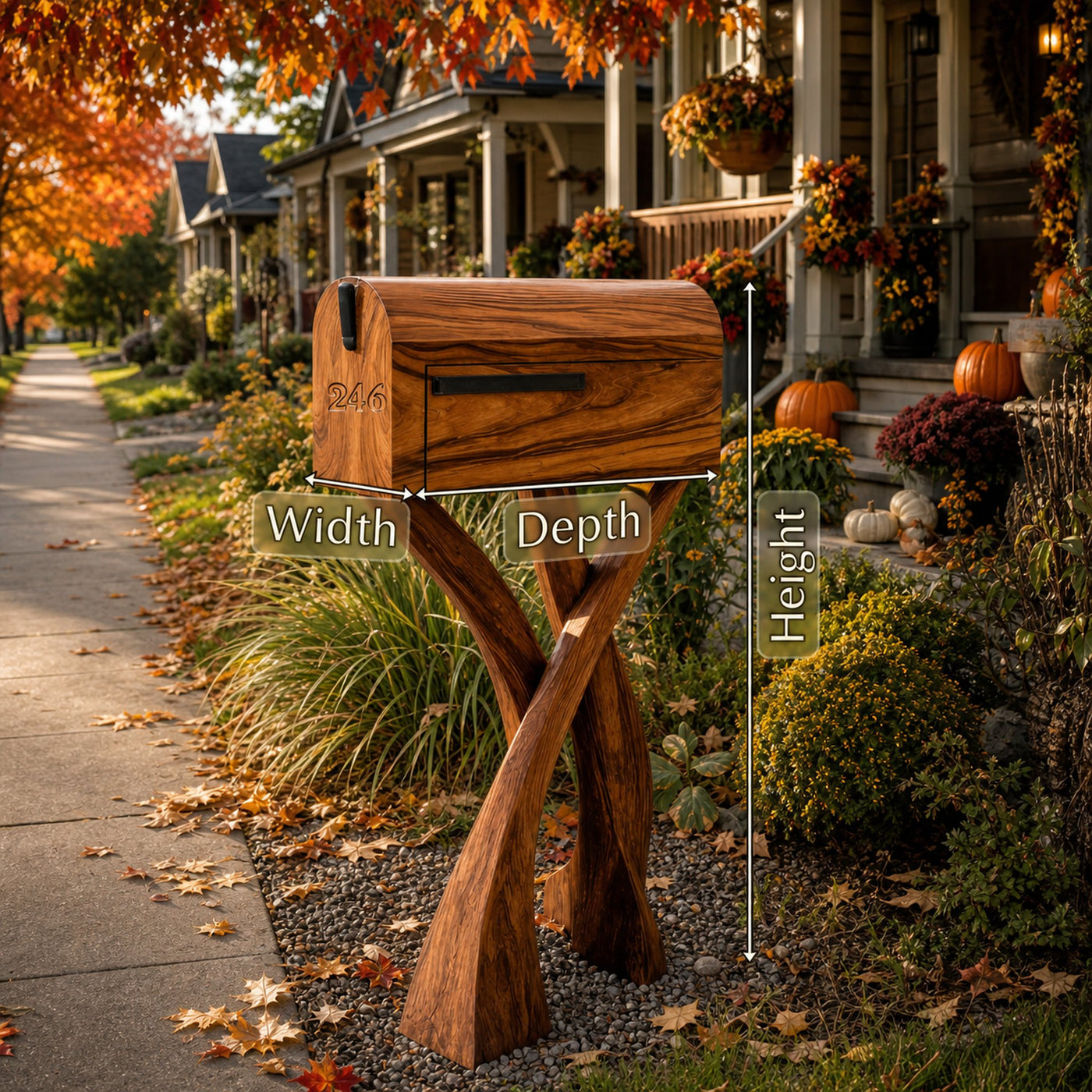 Handcrafted Wooden Sculpture Mailbox For Garden Furniture Accent - product view 6