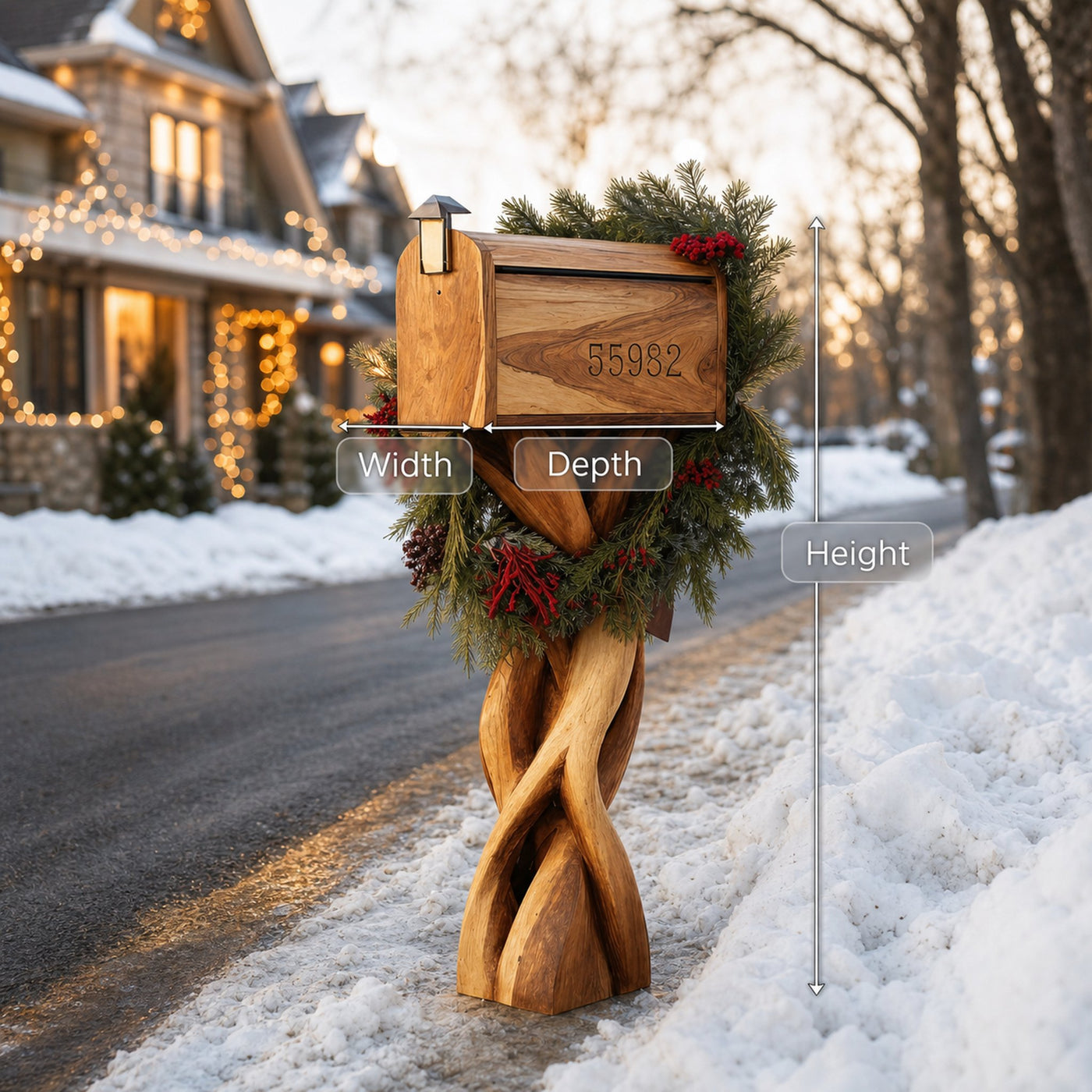 Handcrafted Wooden Sculpture Mailbox For Outdoor Furniture Design - product view 6