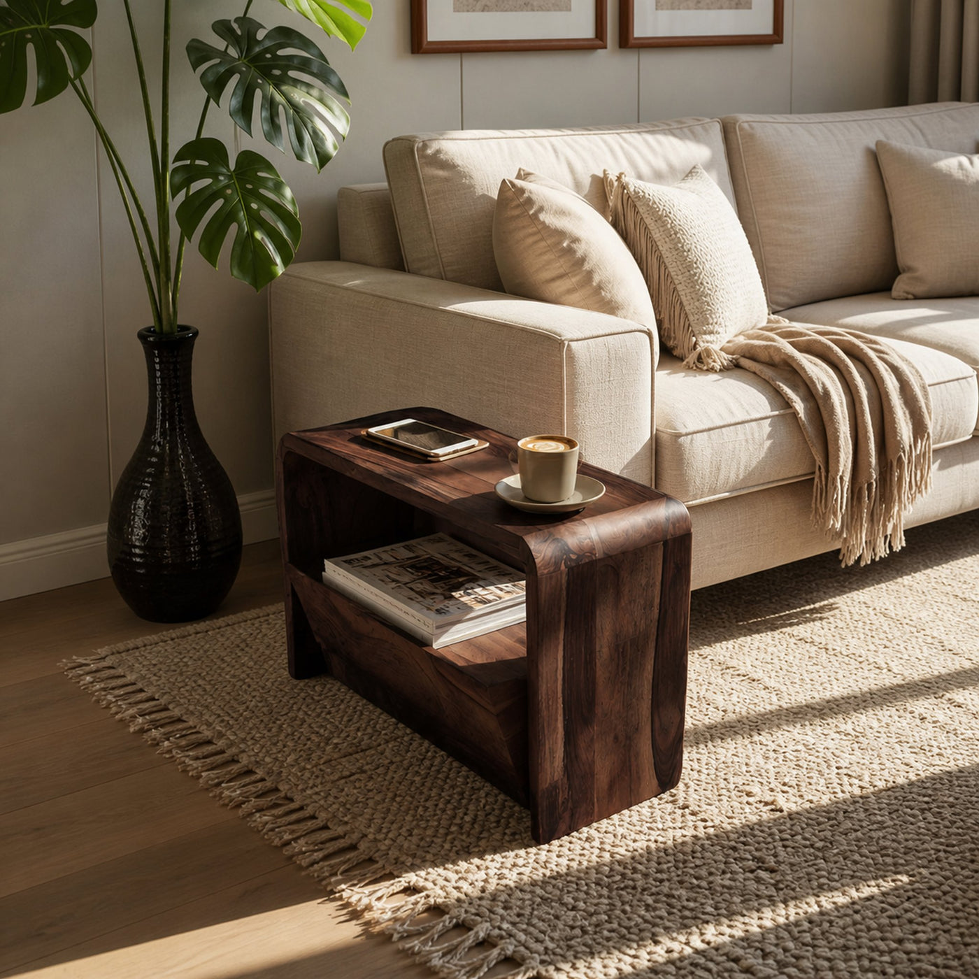 Handcrafted Wooden Side Table For Living Room Accent - product view 7