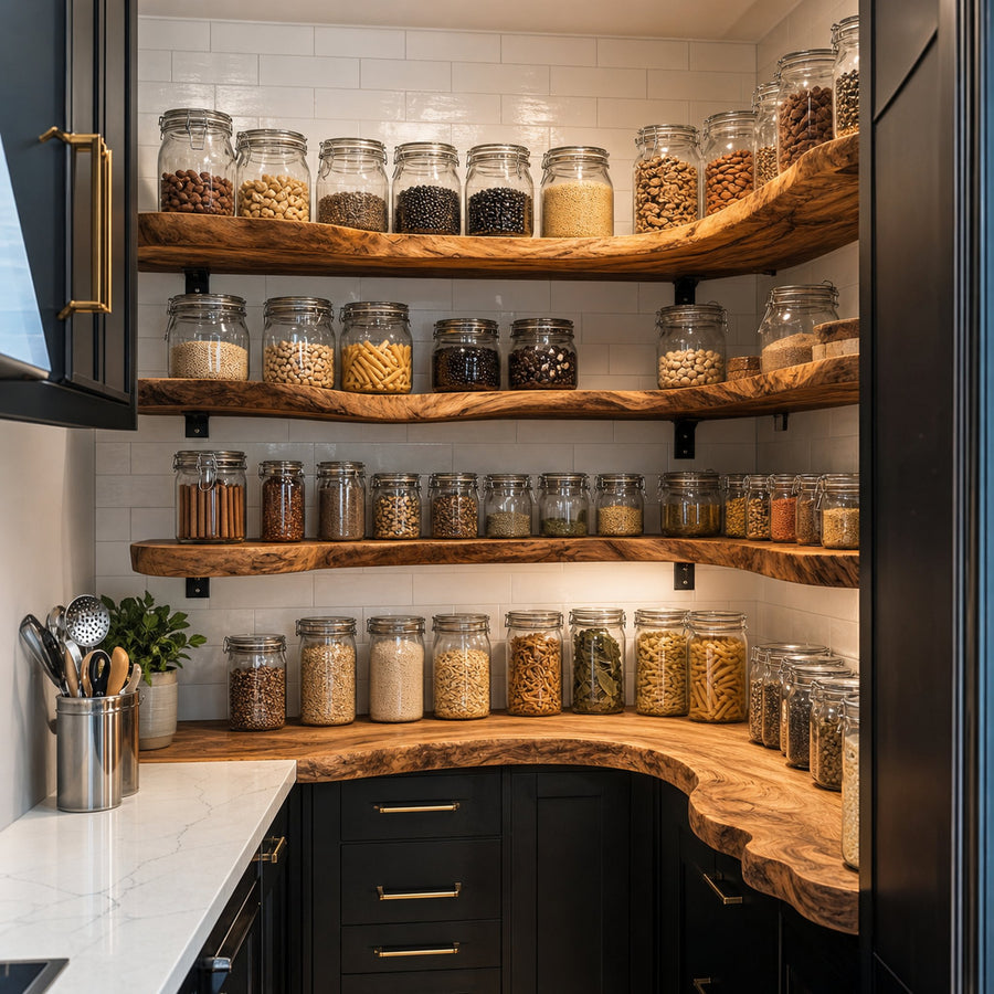Handcrafted Wooden Spice Rack For Kitchen Cabinet Use
