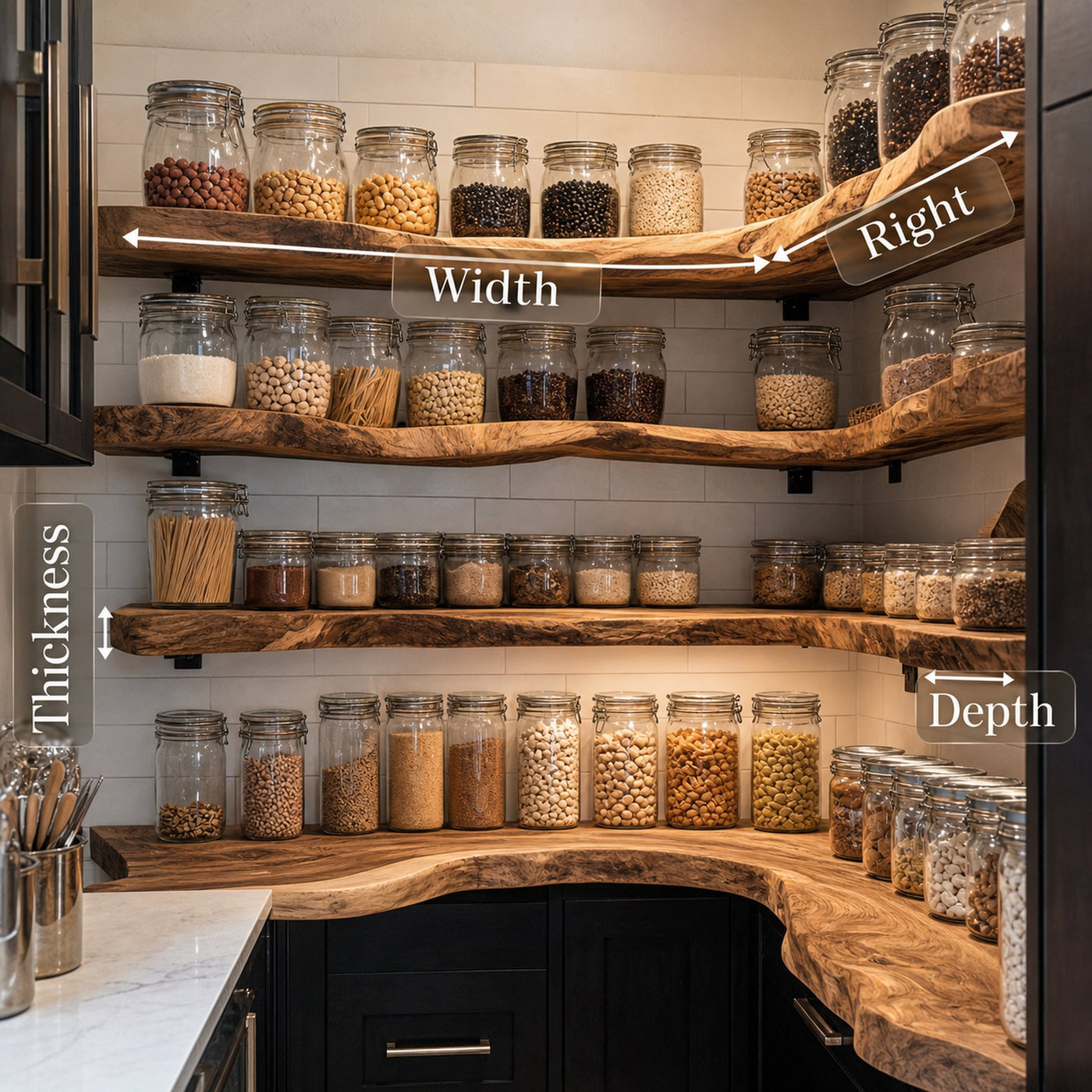 Handcrafted Wooden Spice Rack For Kitchen Cabinet Use - product view 6