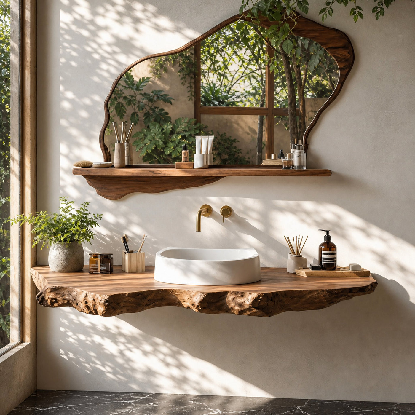 Handcrafted Wooden Vanity For Natural Bathroom Style