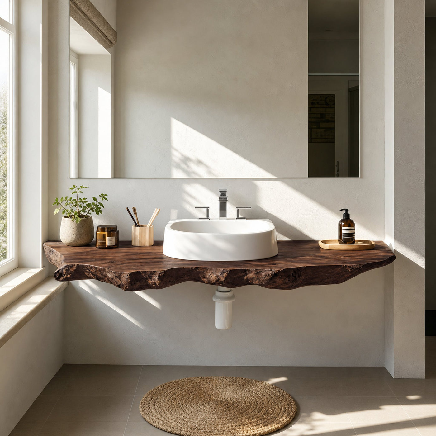Handcrafted Wooden Vanity For Natural Bathroom Style - product view 7