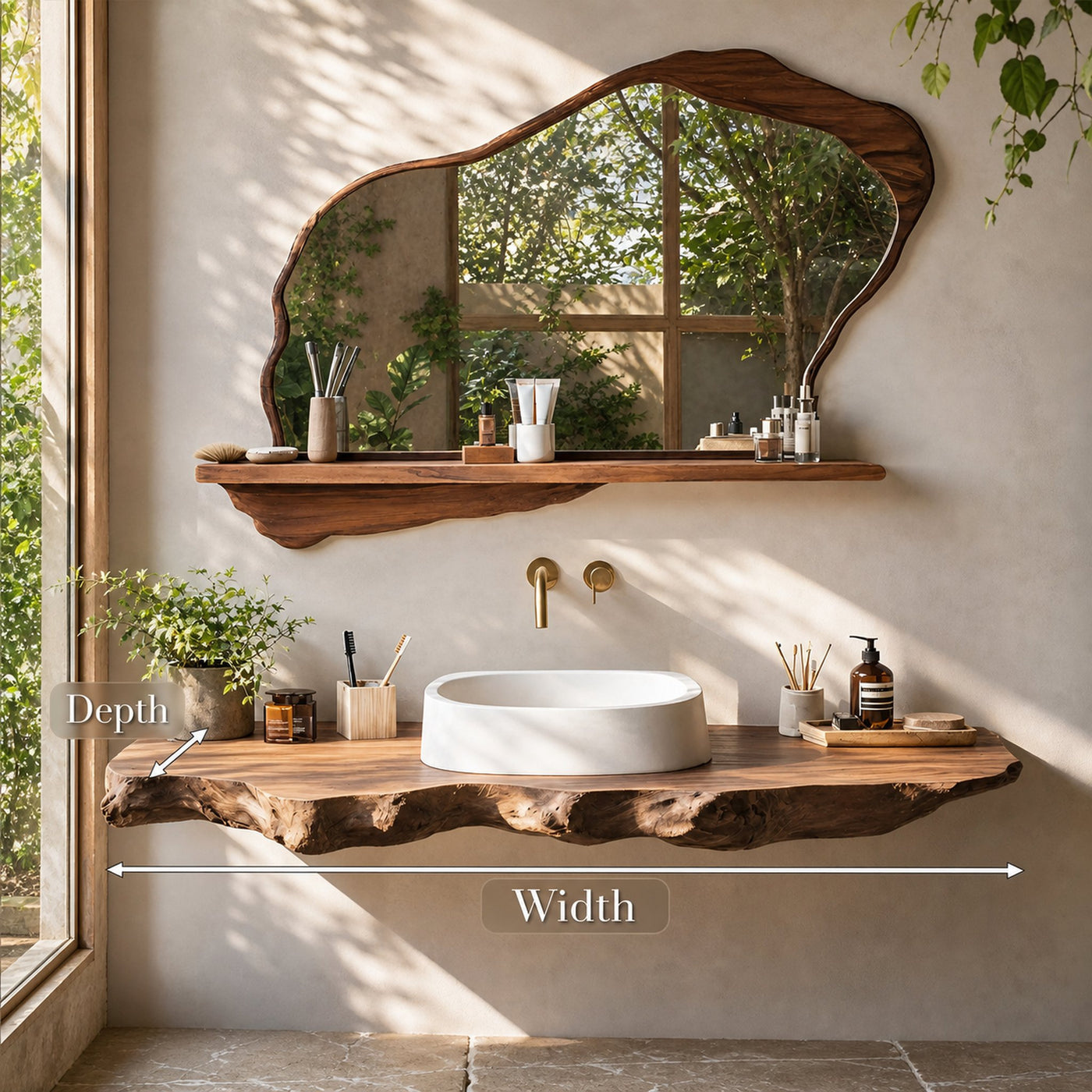 Handcrafted Wooden Vanity For Natural Bathroom Style - product view 8