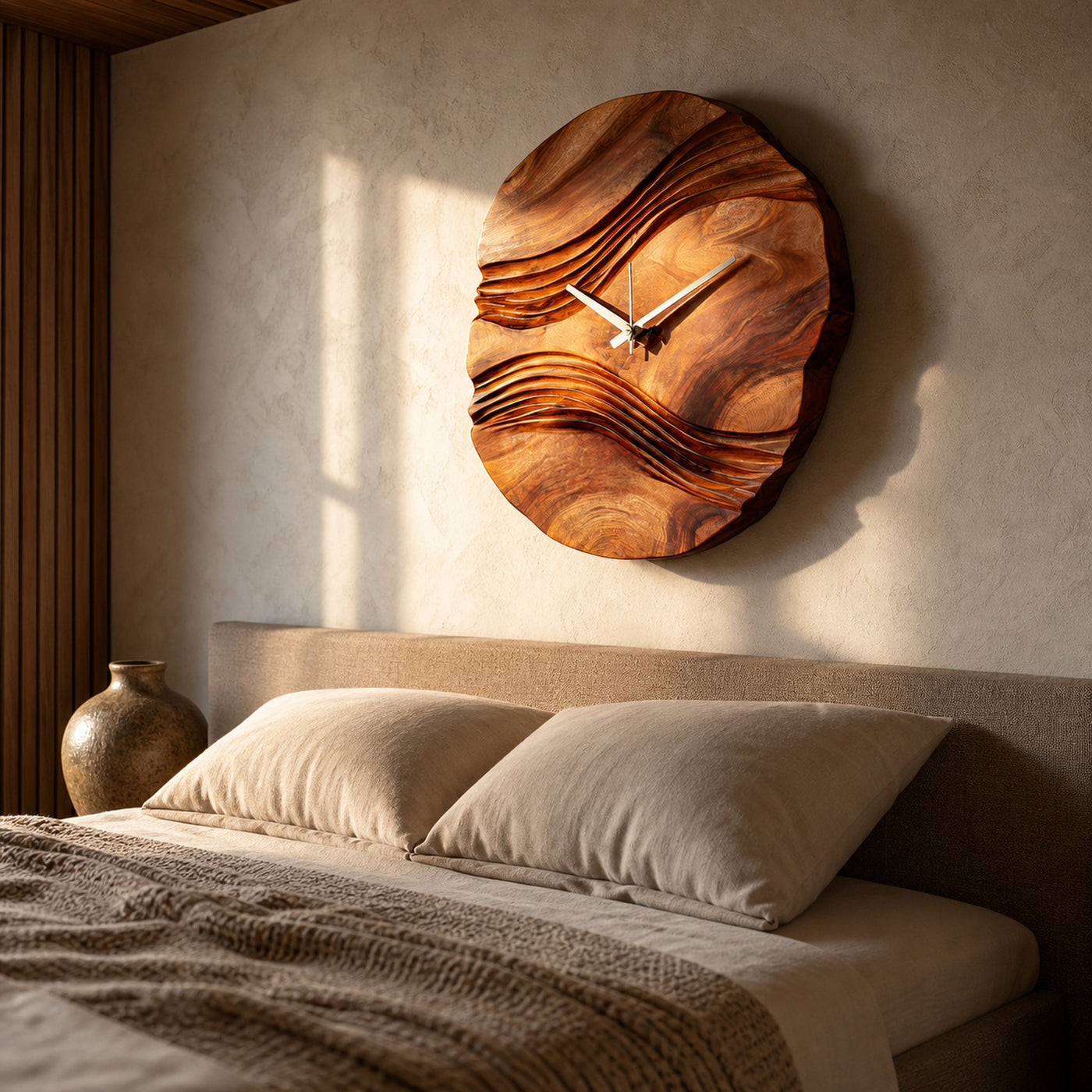 Handcrafted Wooden Wall Clock For Bedroom Wall Decor