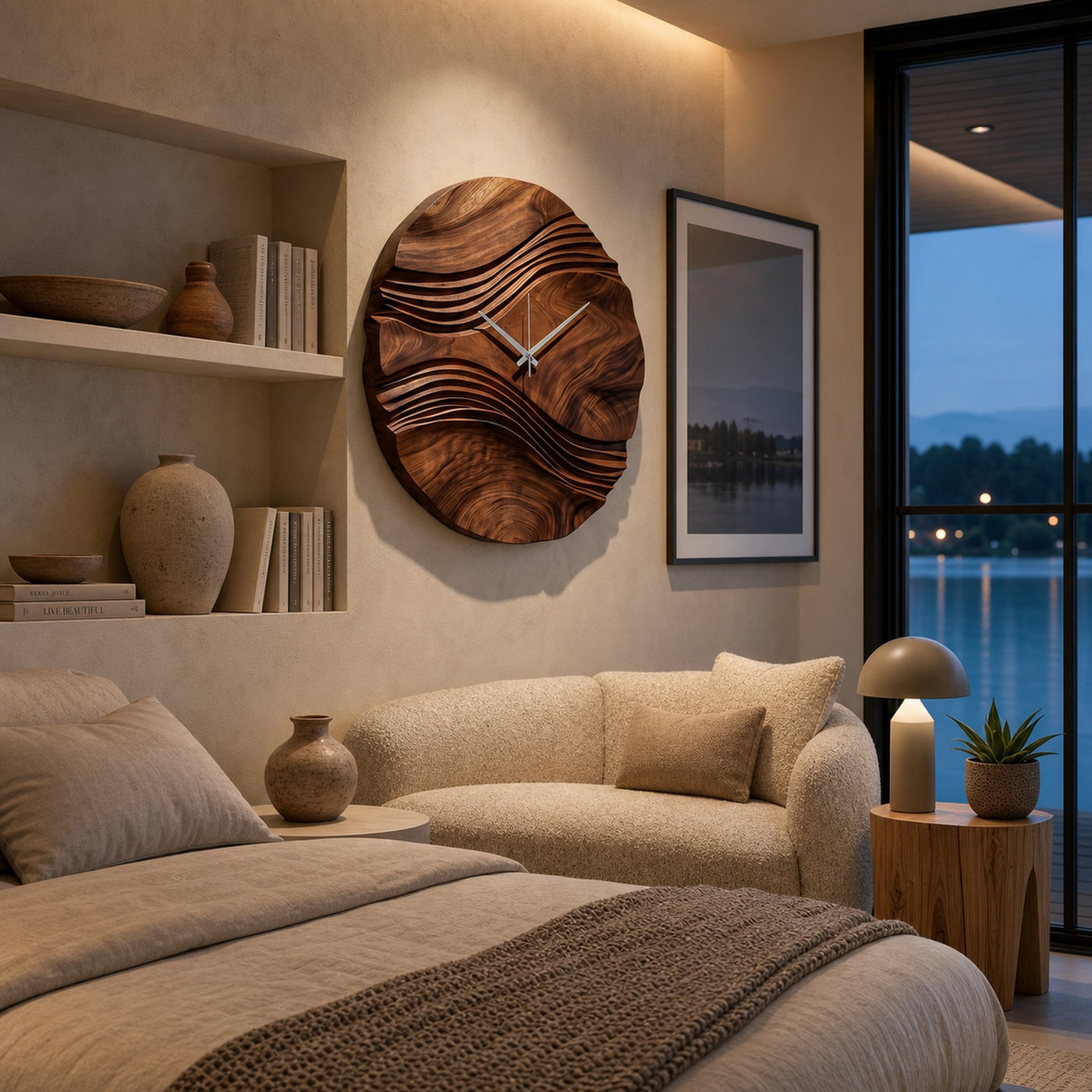 Handcrafted Wooden Wall Clock For Bedroom Wall Decor - product view 7