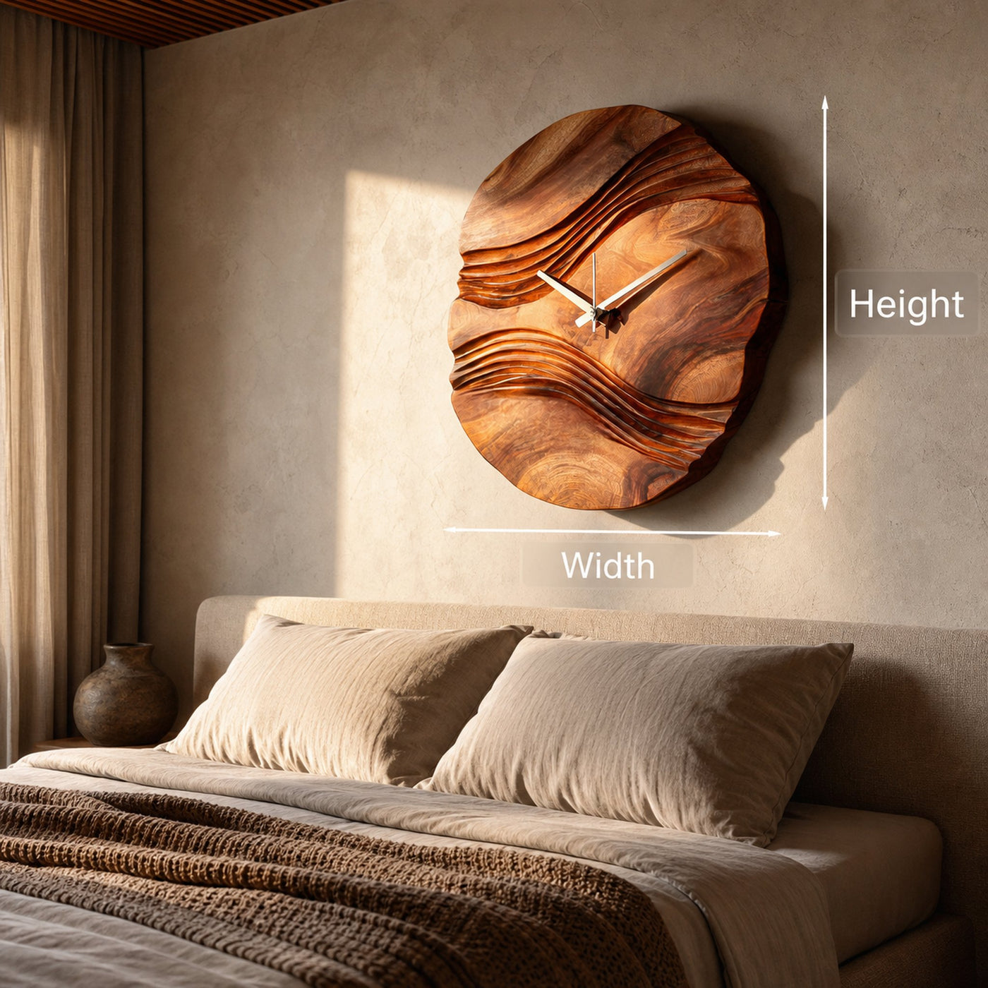 Handcrafted Wooden Wall Clock For Bedroom Wall Decor - product view 8