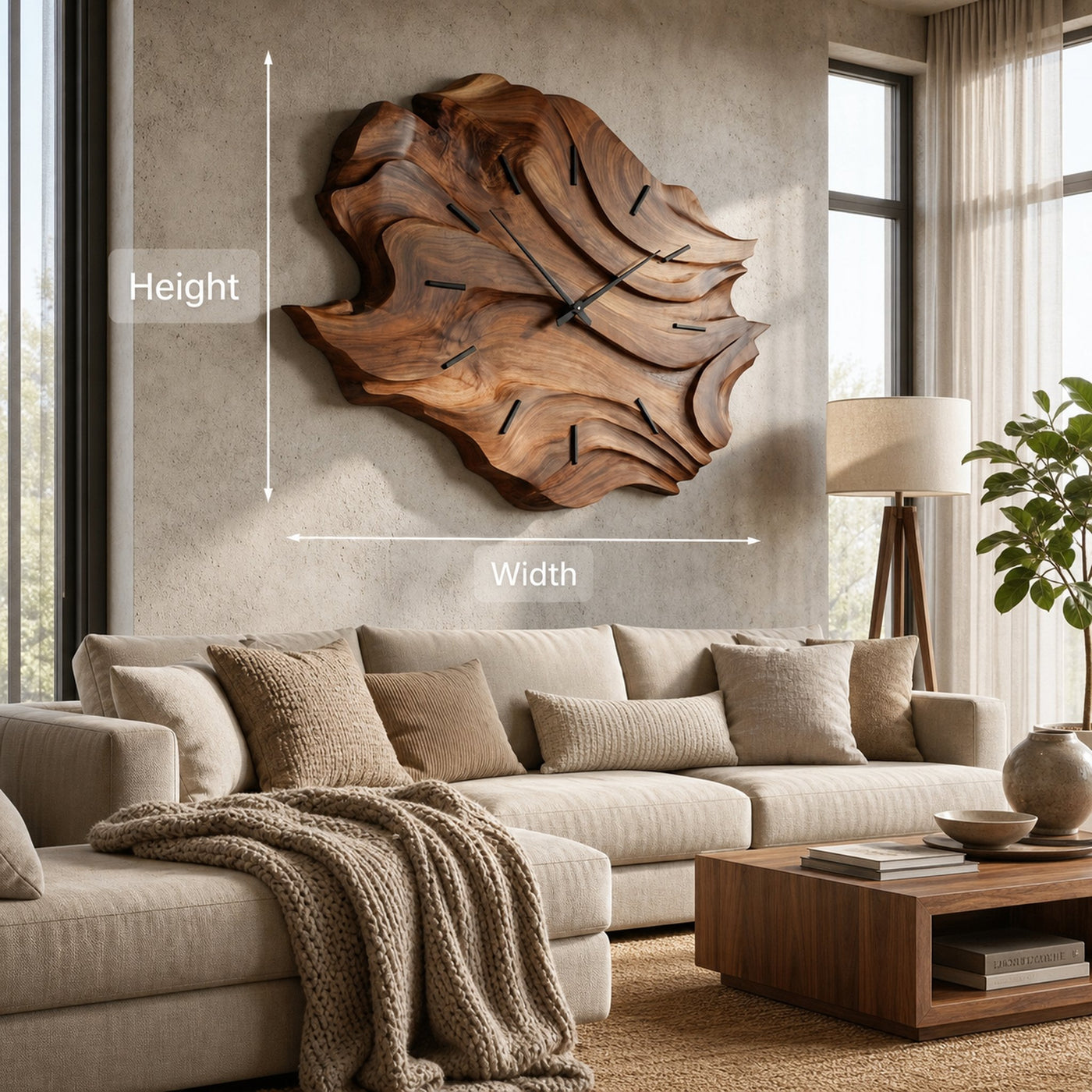 Handcrafted Wooden Wall Clock For Cozy Bedroom Interior - product view 8