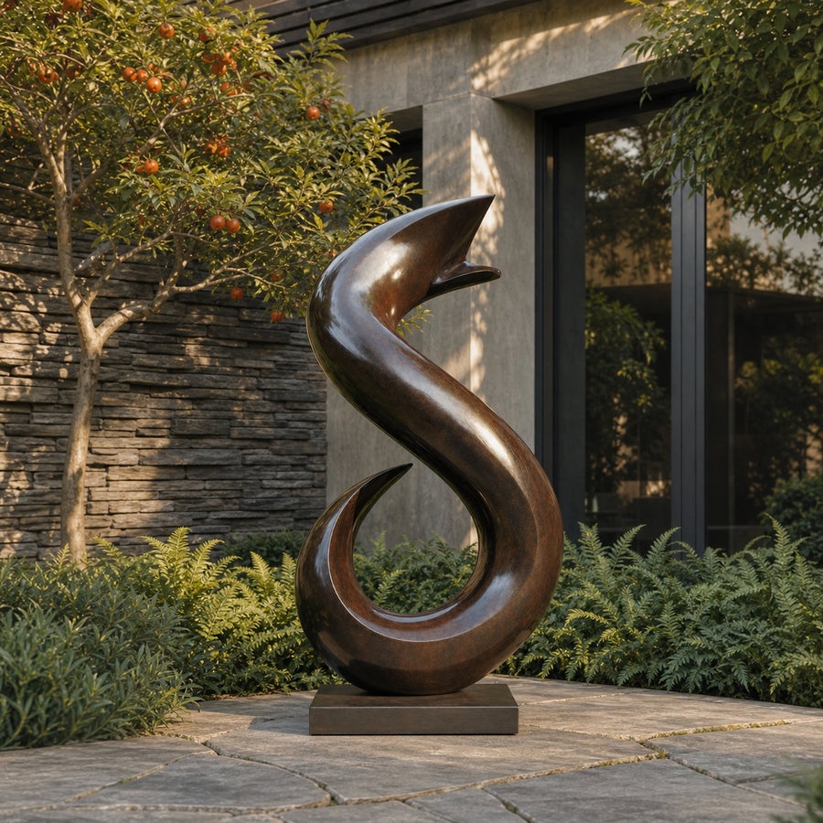 Handmade Abstract Wooden Sculpture For Living Room