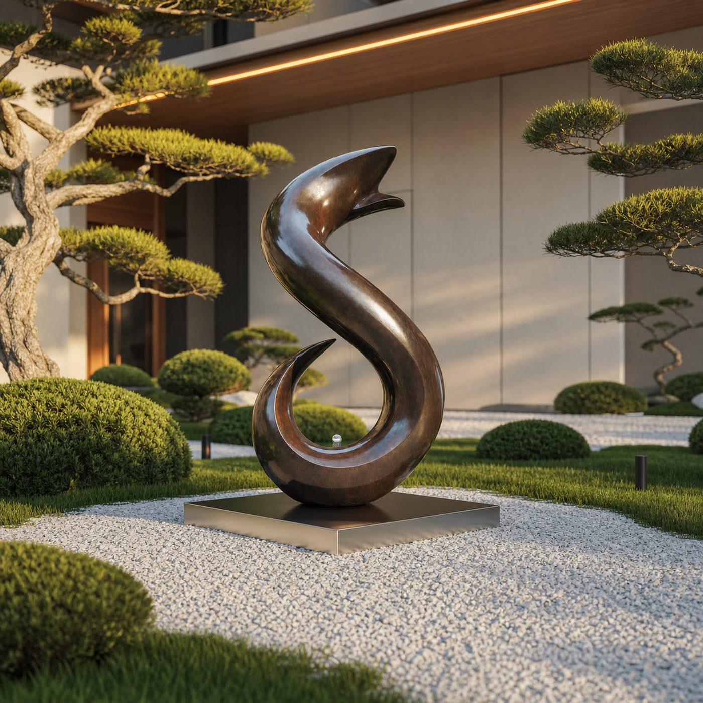 Handmade Abstract Wooden Sculpture For Living Room - product view 7