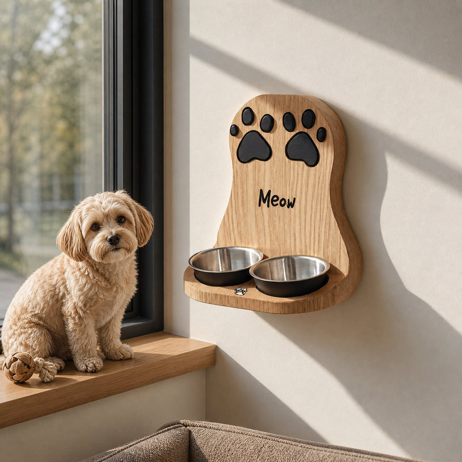 Handmade Dog Feeding Station Farmhouse Style