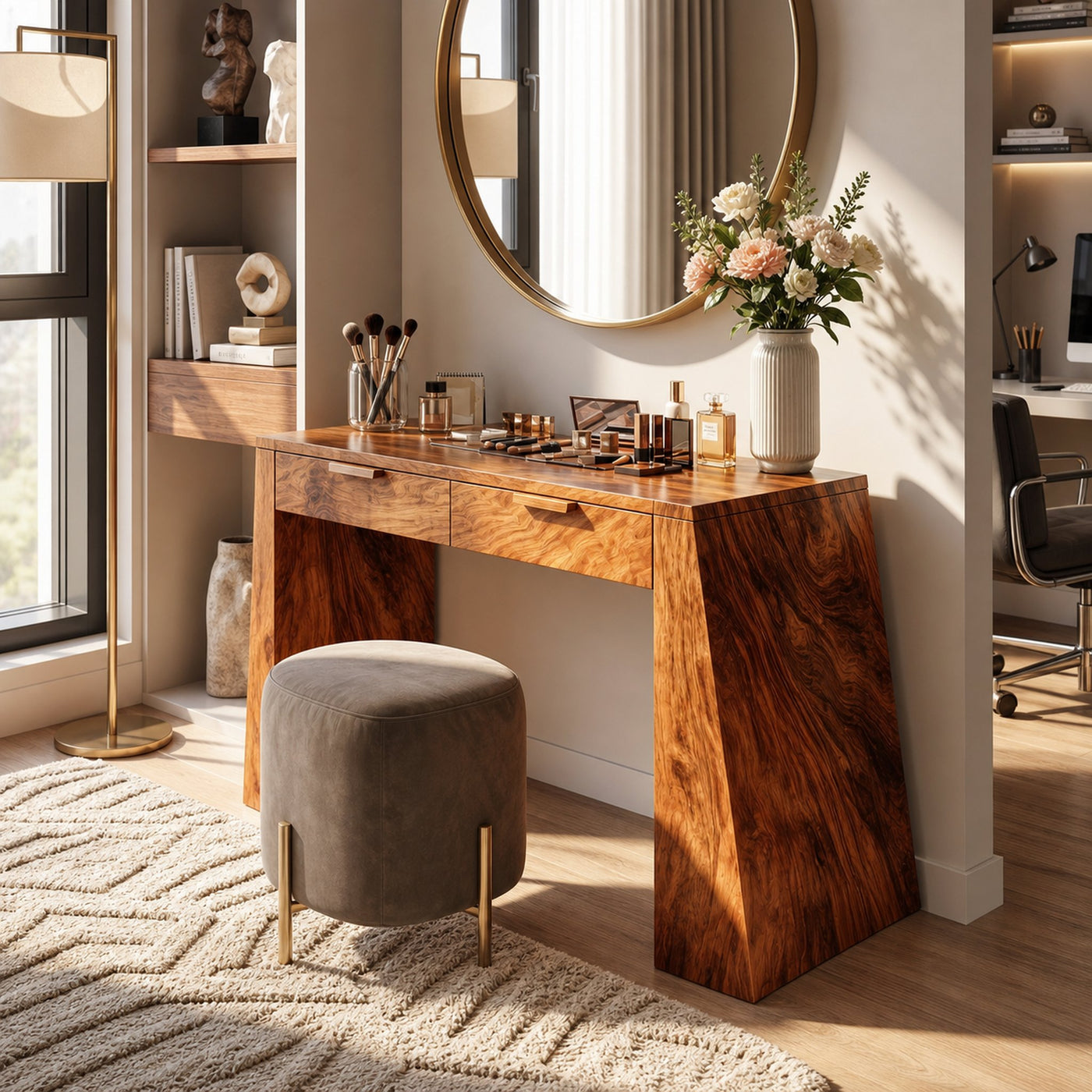 Industrial Makeup Vanity Desk Home Office Beauty Space Personal Area